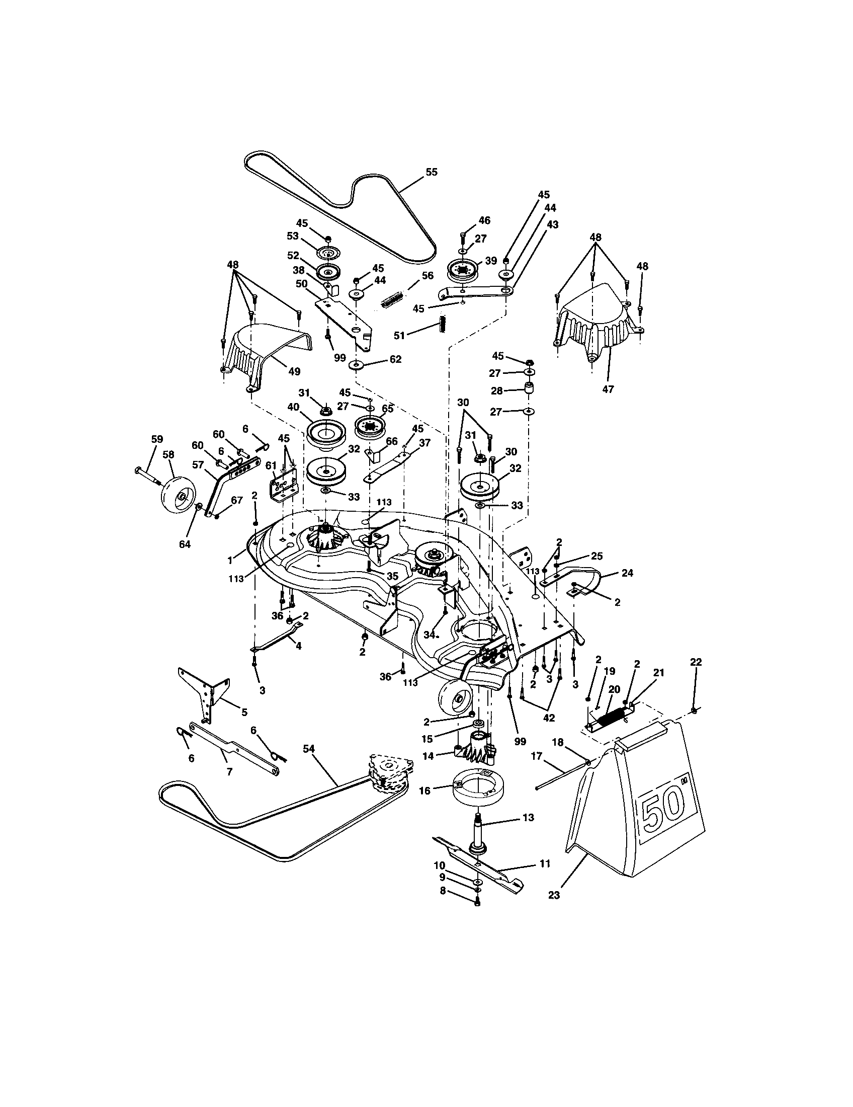 Craftsman 917276052 mower deck diagram