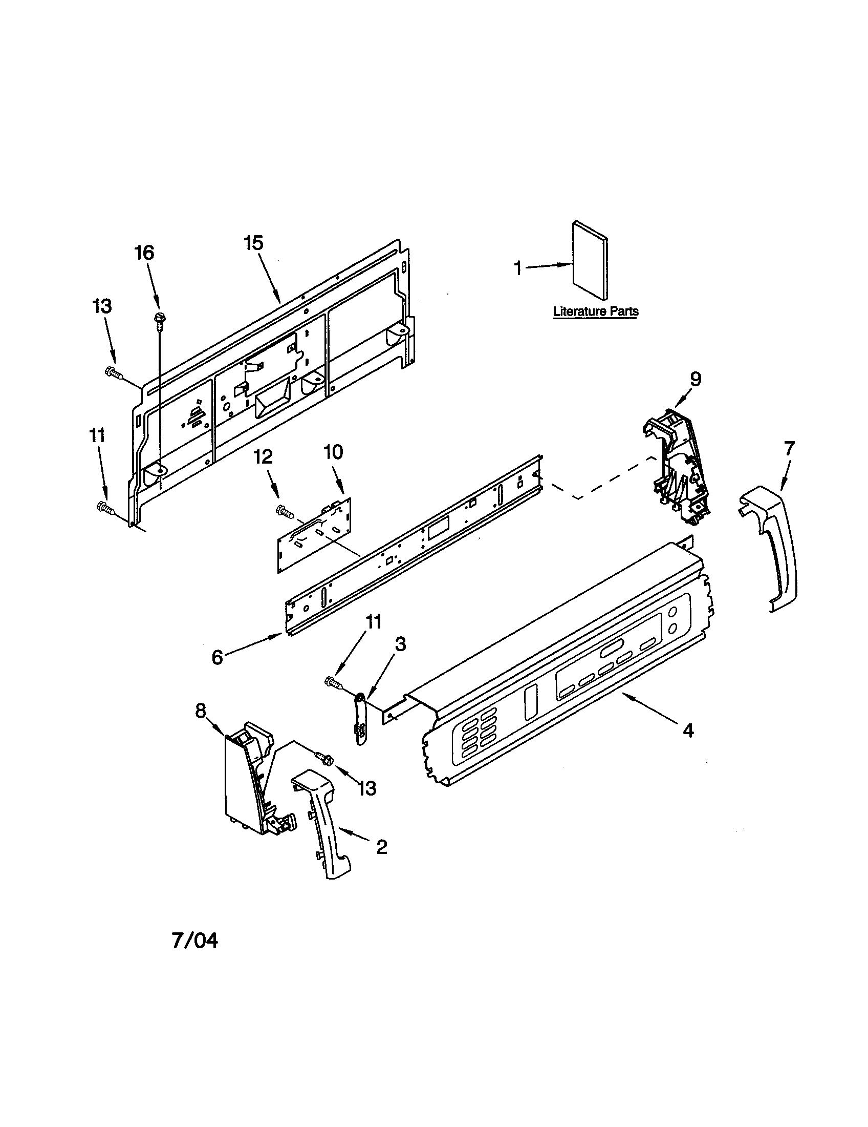 Kenmore 11072042100 control panel diagram