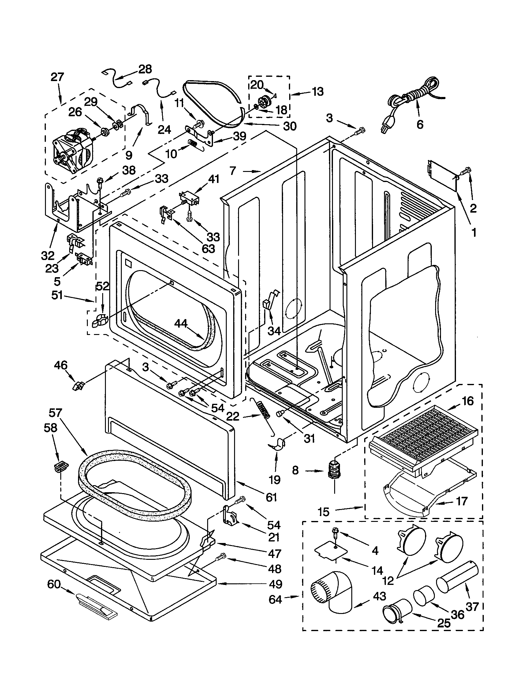 Kenmore 11072042100 cabinet diagram