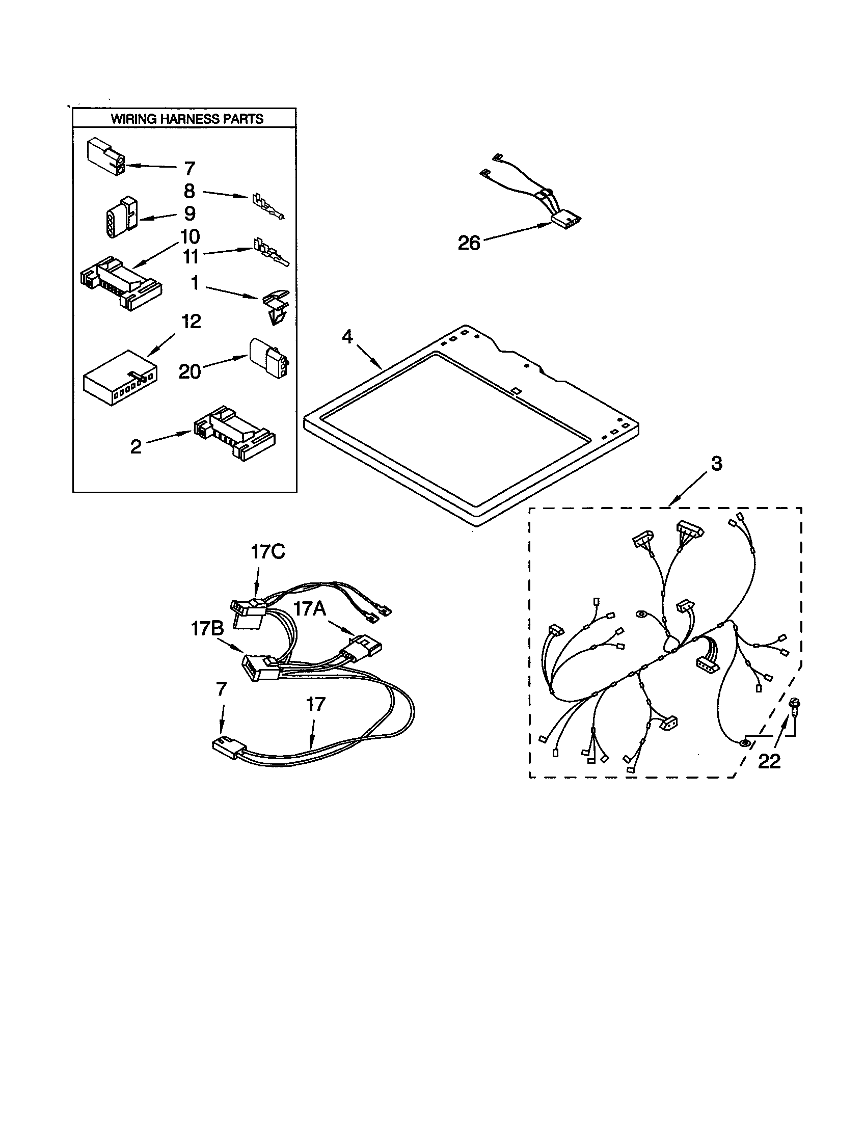 Kenmore 11072042100 dryer top diagram