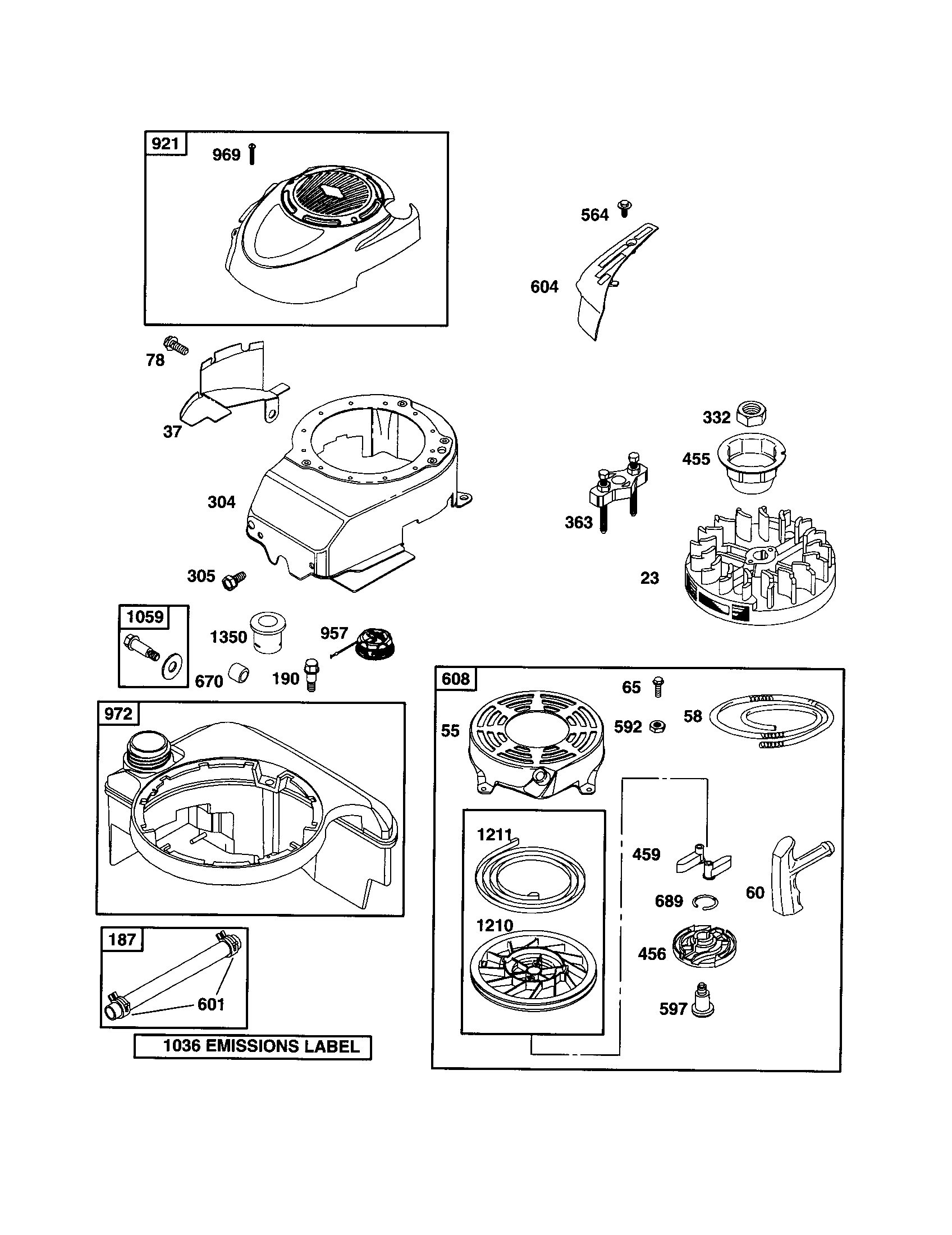 Craftsman 917379200 starter-rewind/blower-housing diagram