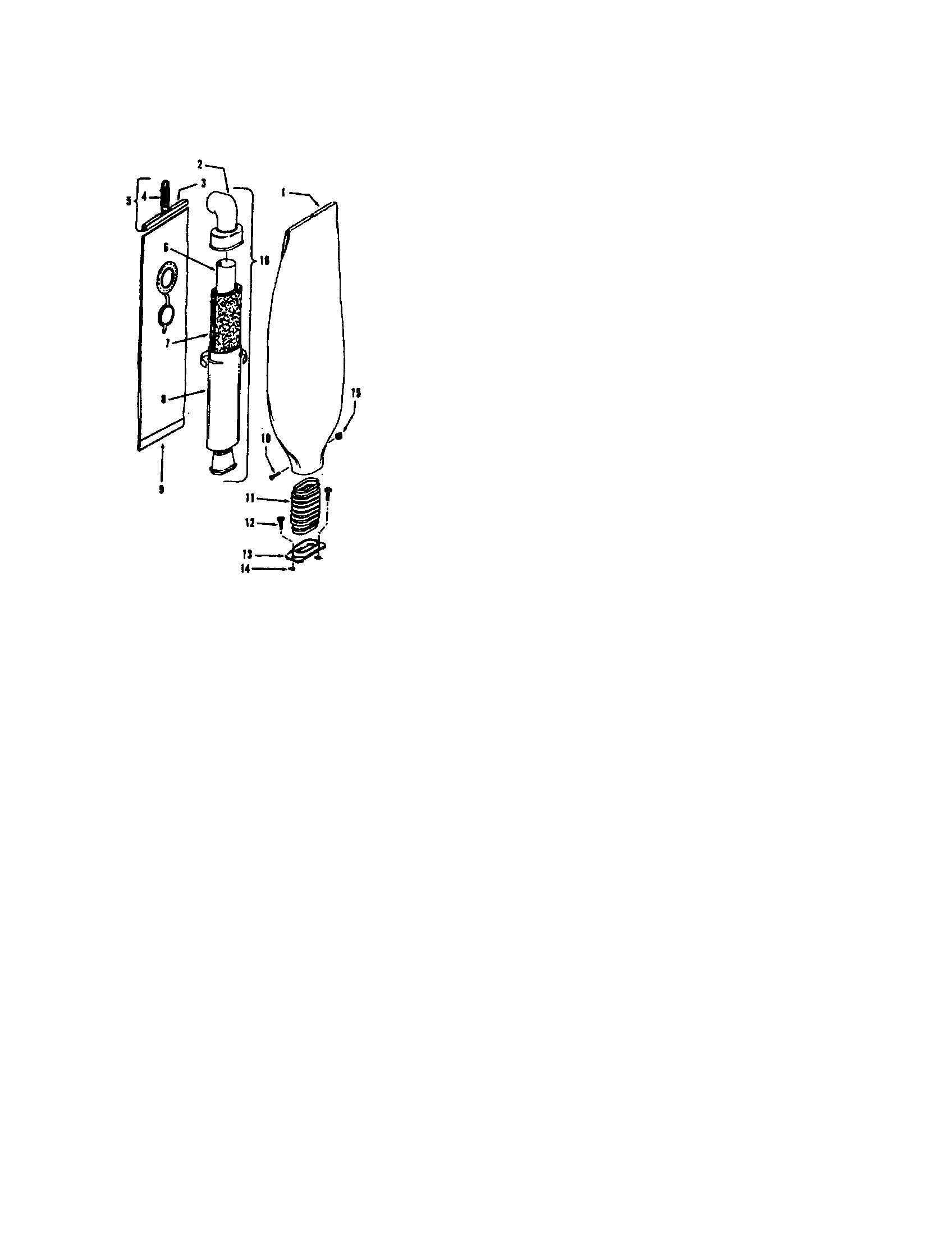 Hoover U7071-080 cloth bag assembly diagram