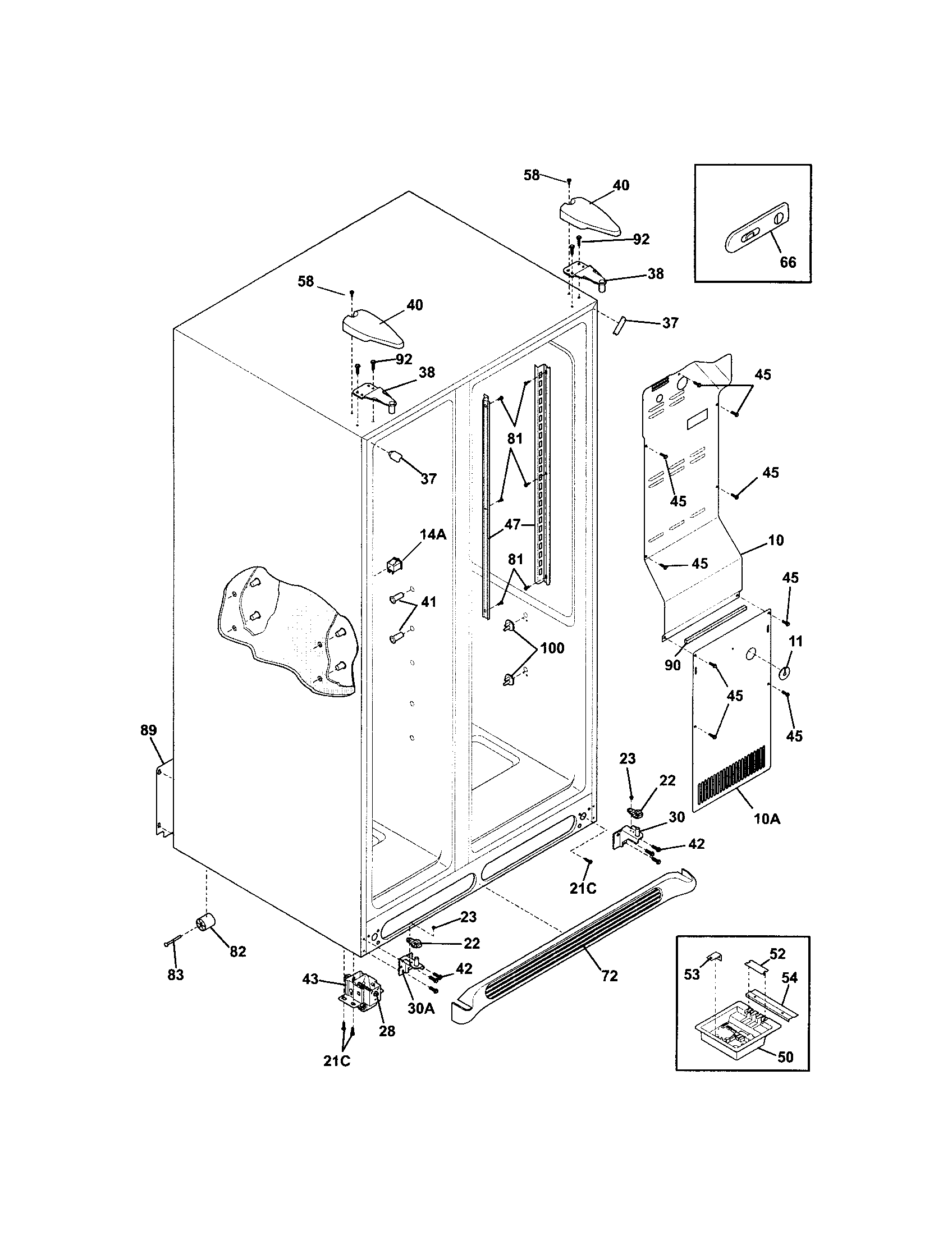 Frigidaire GHSC239DW1 cabinet diagram