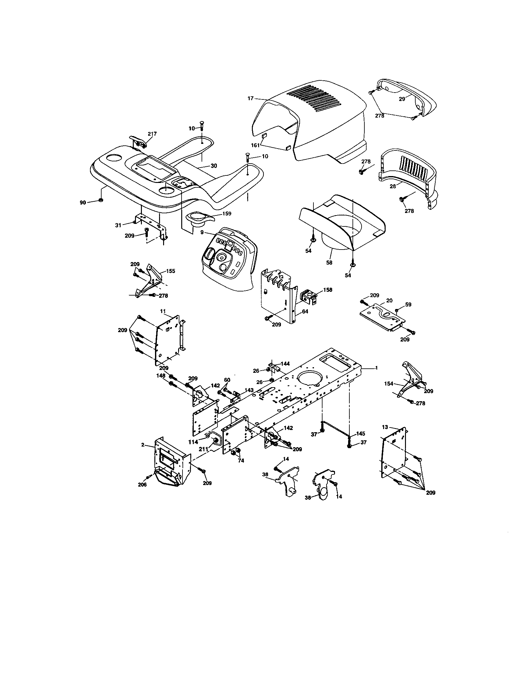 Craftsman 917274032 chassis and enclosures diagram