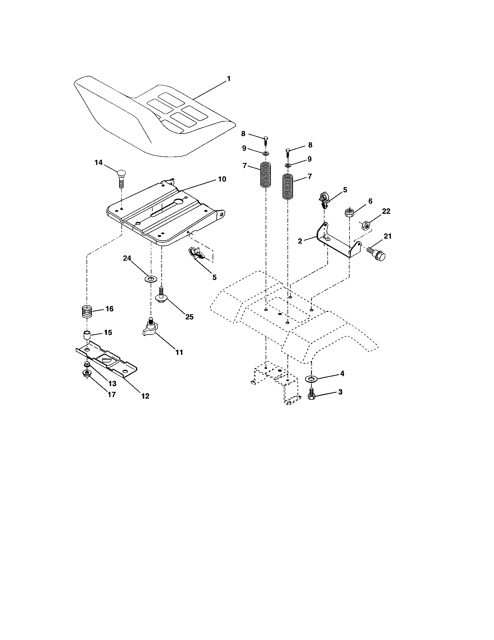Craftsman 917273639 seat assembly diagram