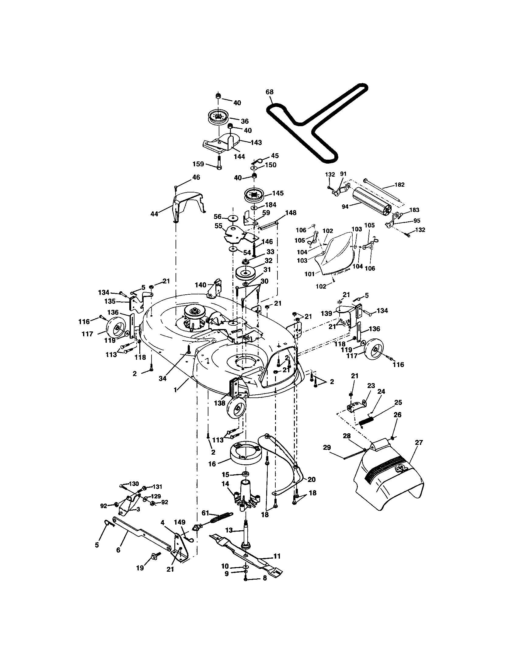 Craftsman 917273639 mower deck diagram