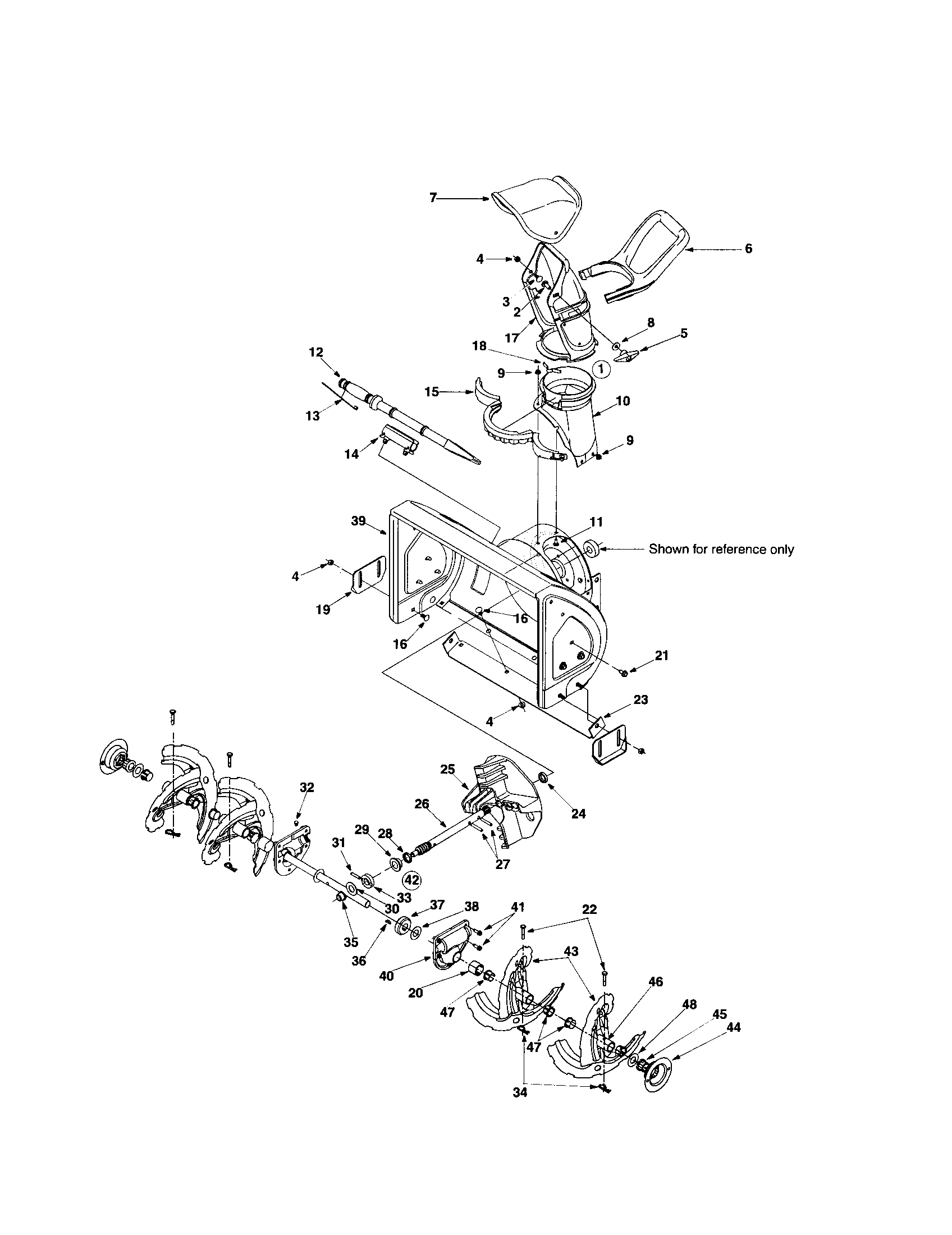 MTD 3BA chute/impeller/auger diagram