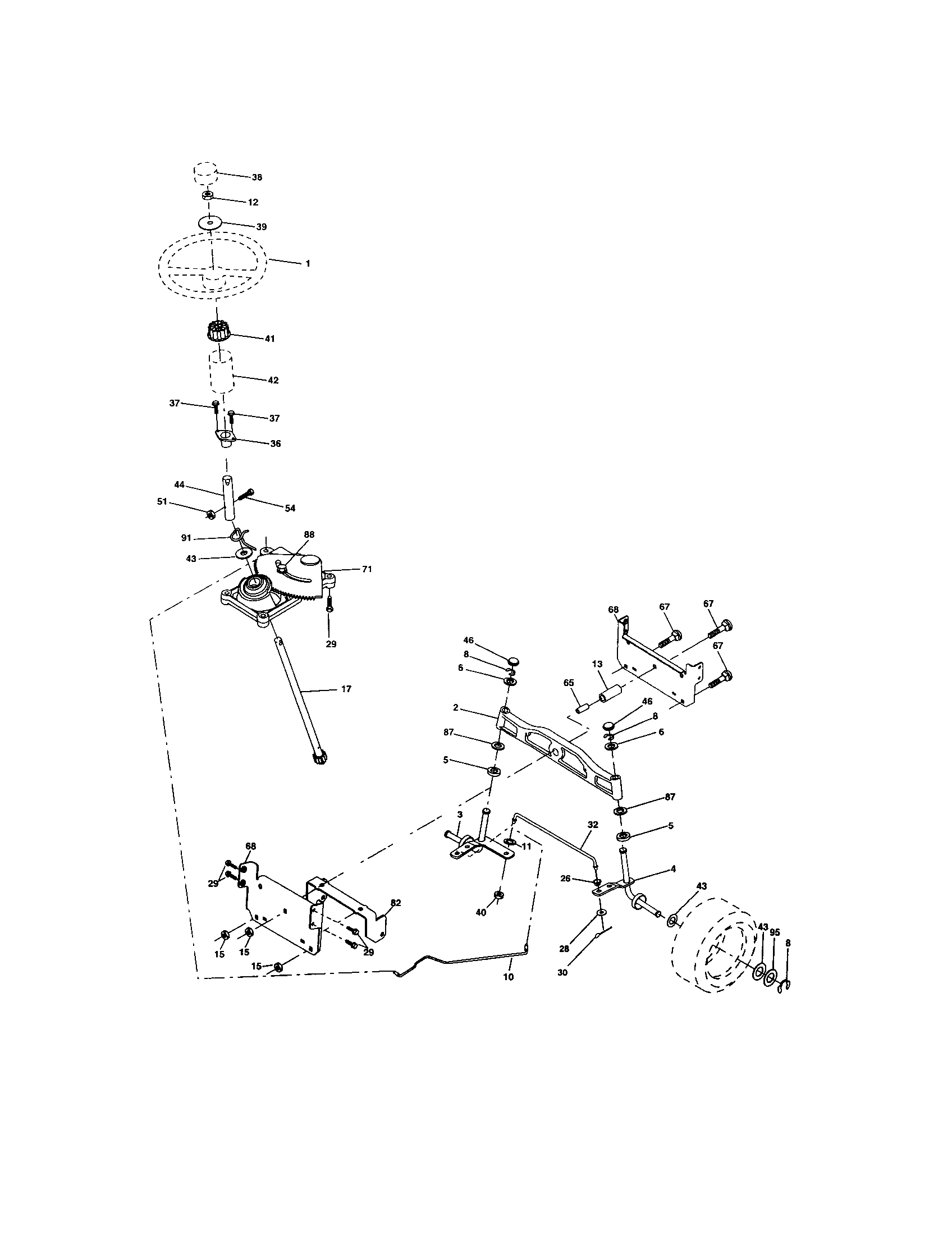 Craftsman 917273758 steering assembly diagram