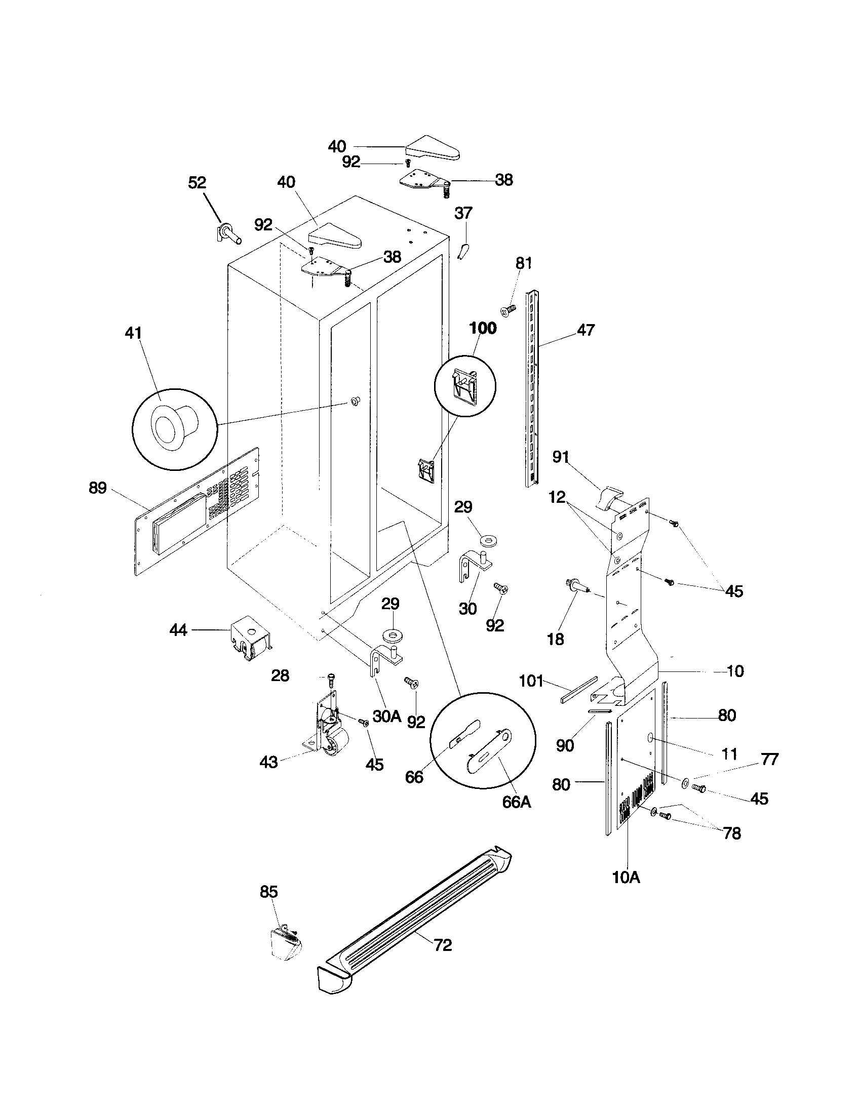 Frigidaire FRS26ZTHD4 cabinet diagram