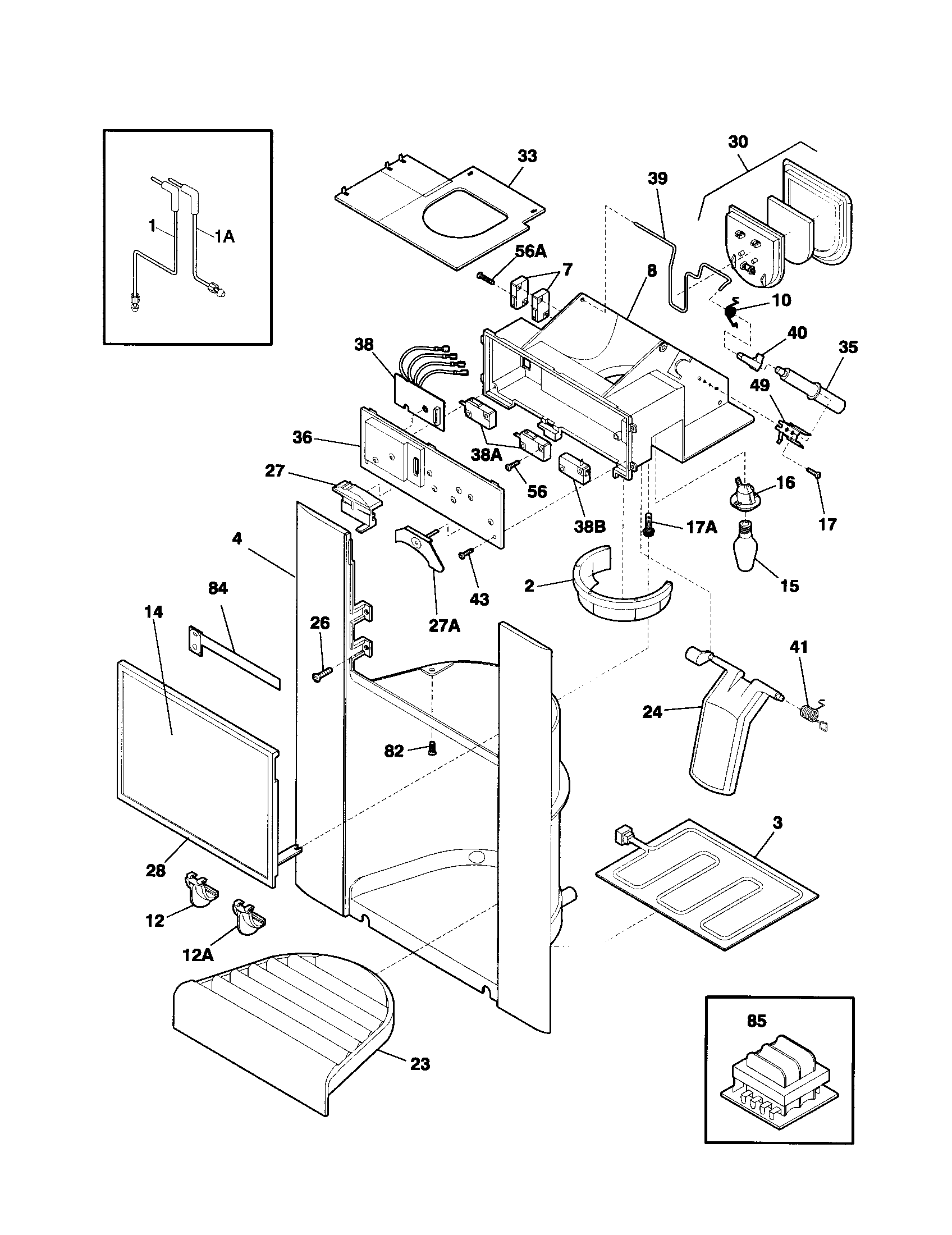 Frigidaire FRS26ZTHD4 dispenser diagram
