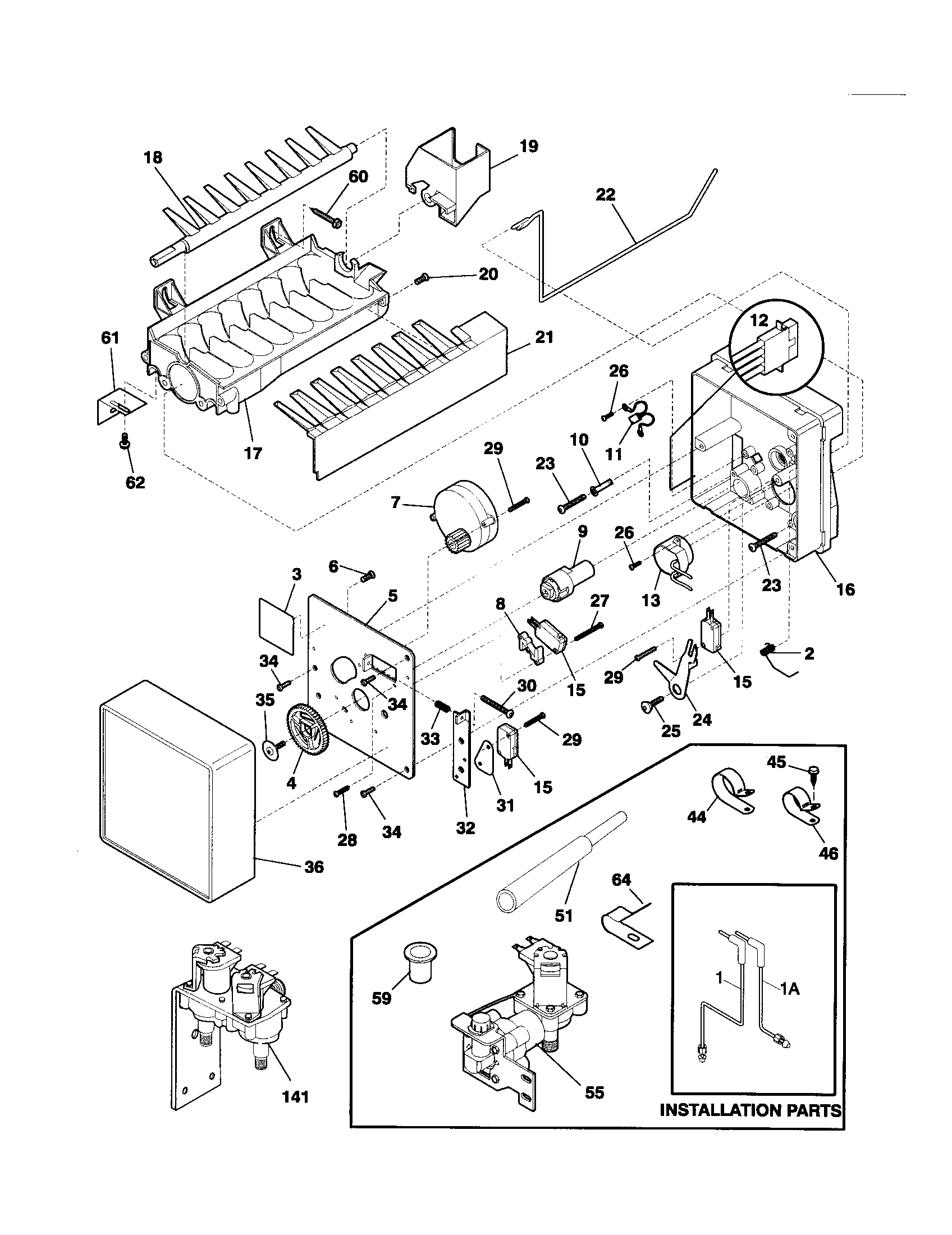 Frigidaire FRS26ZTHD4 ice maker diagram