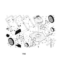 Craftsman 917387581 engine/housing/handle/wheels diagram