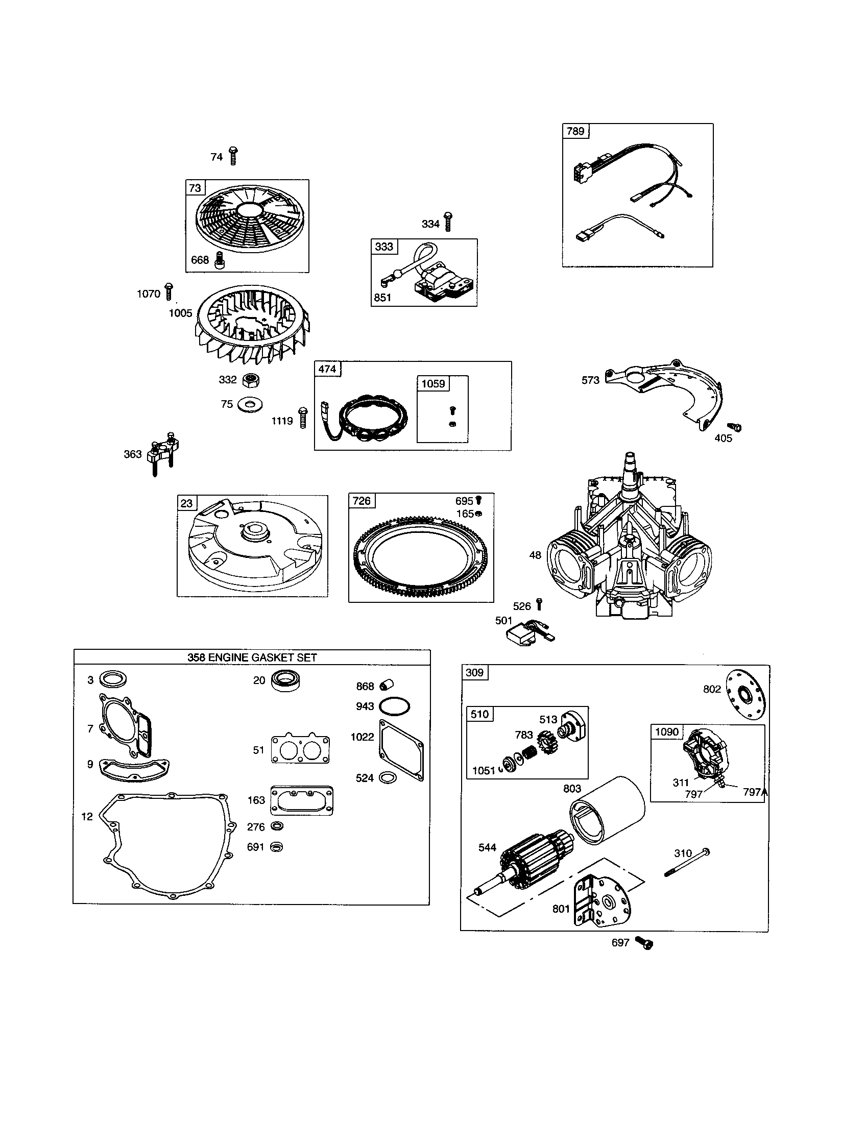 Craftsman 917276070 short block / motor-starter diagram