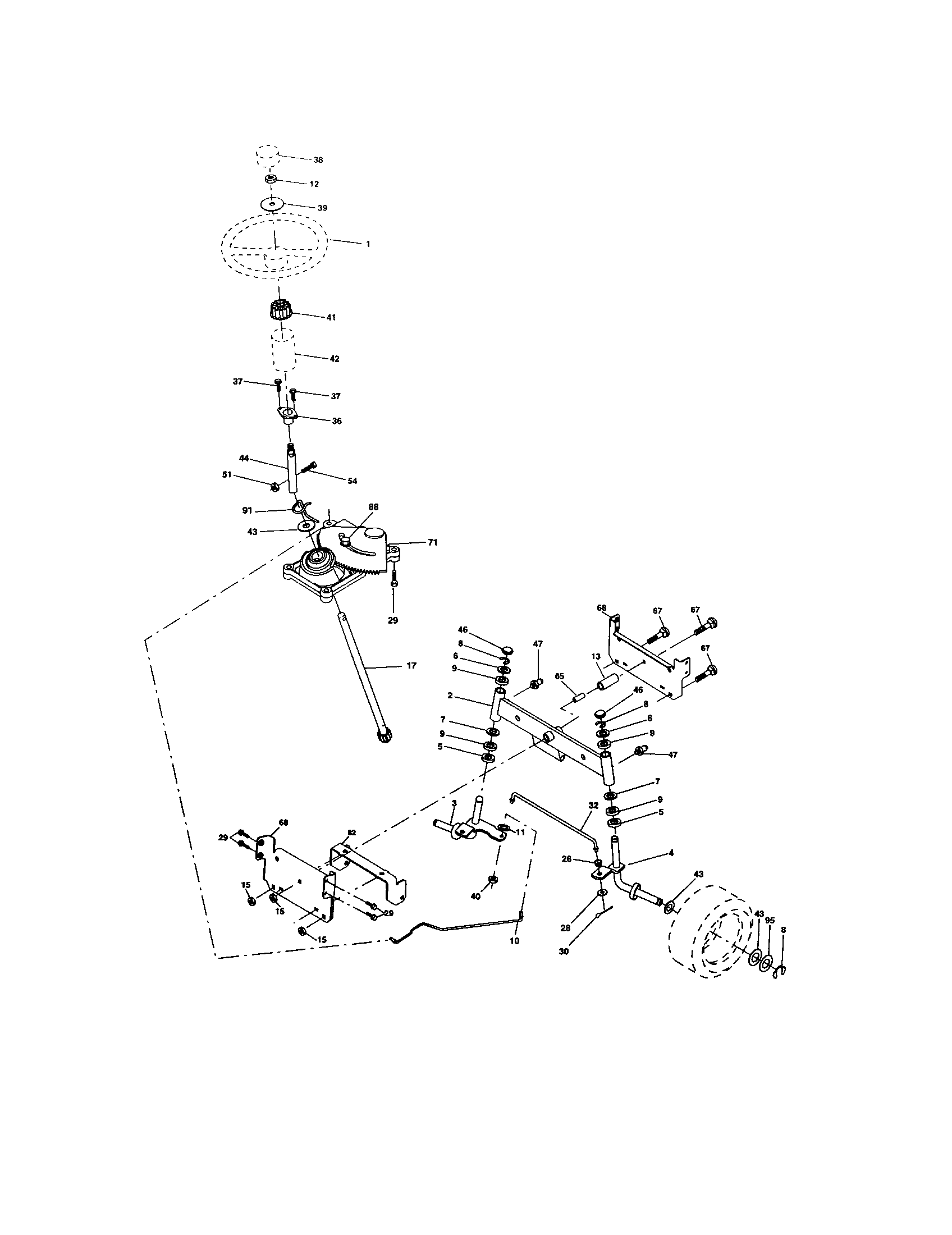 Craftsman 917273352 steering assembly diagram