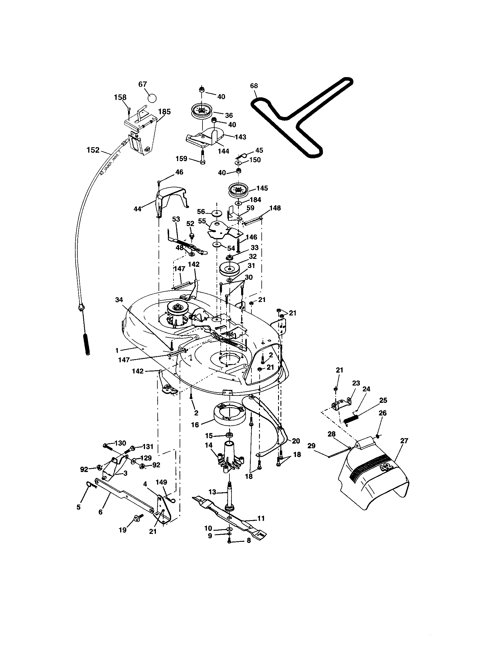 Craftsman 917273352 mower deck diagram