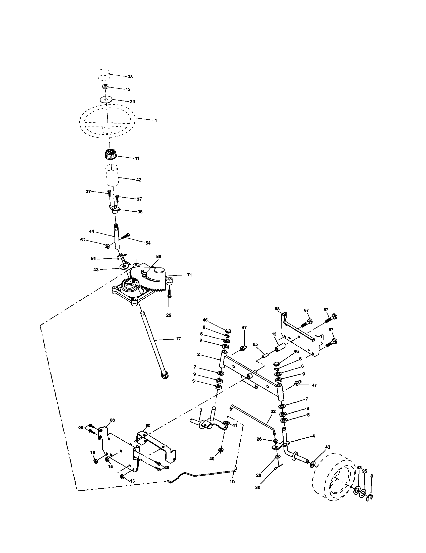 Craftsman 917277422 steering assembly diagram