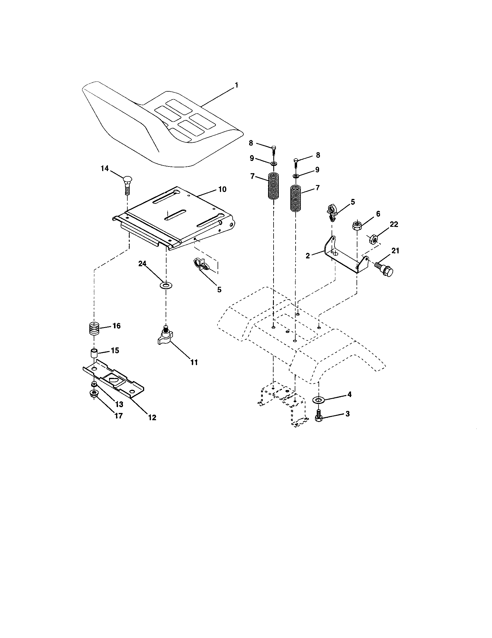 Craftsman 917277422 seat assembly diagram