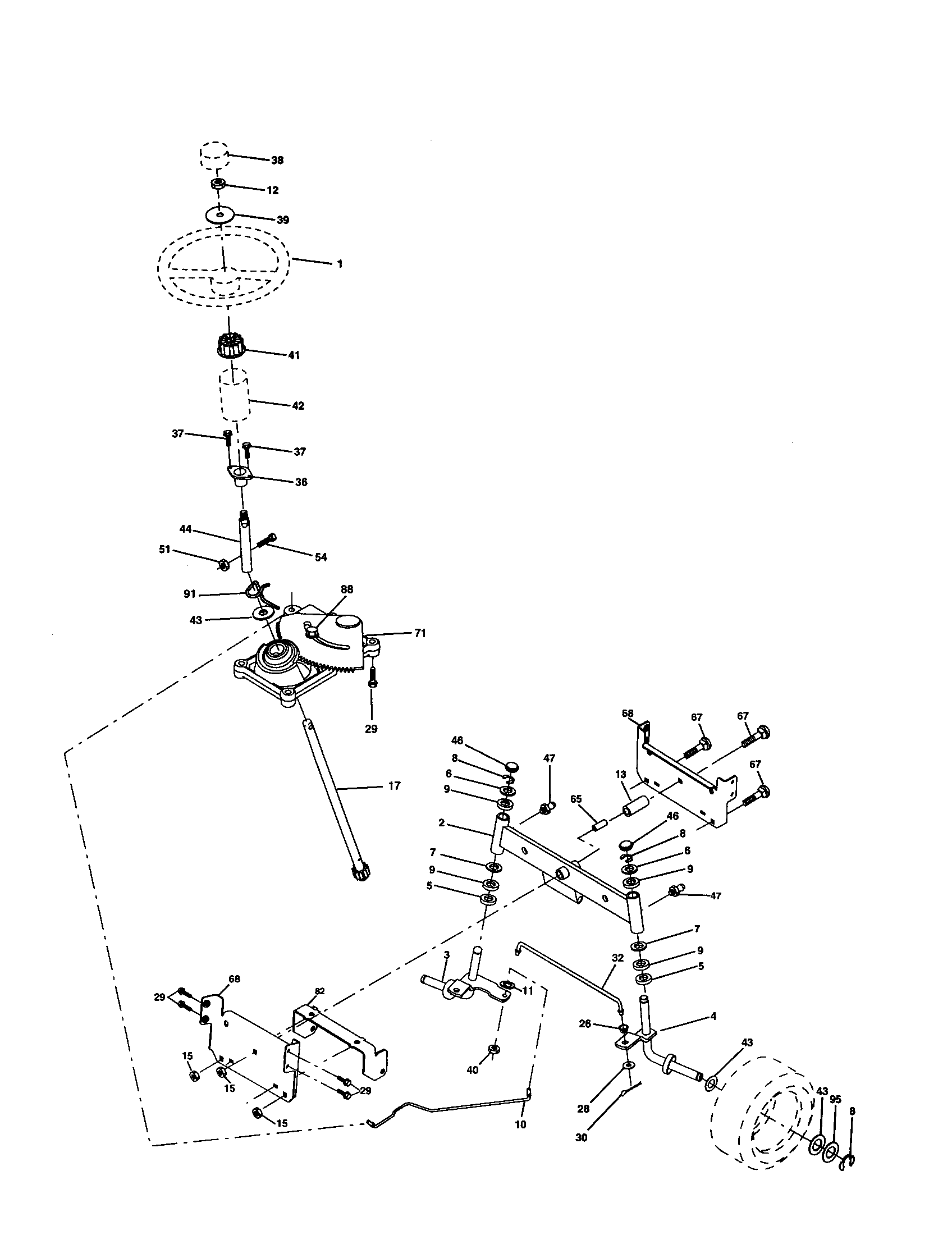 Craftsman 917277362 steering assembly diagram