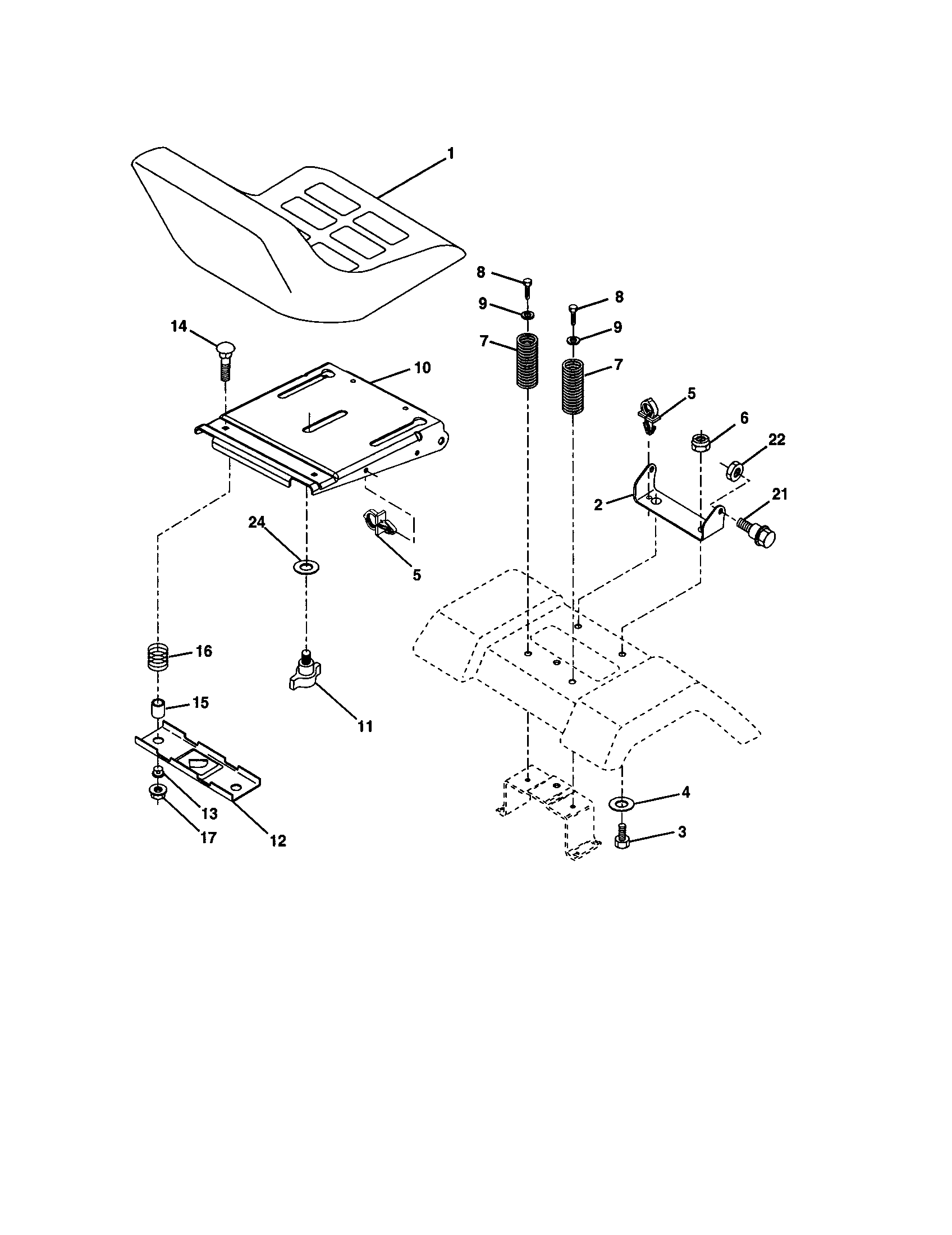 Craftsman 917277362 seat assembly diagram