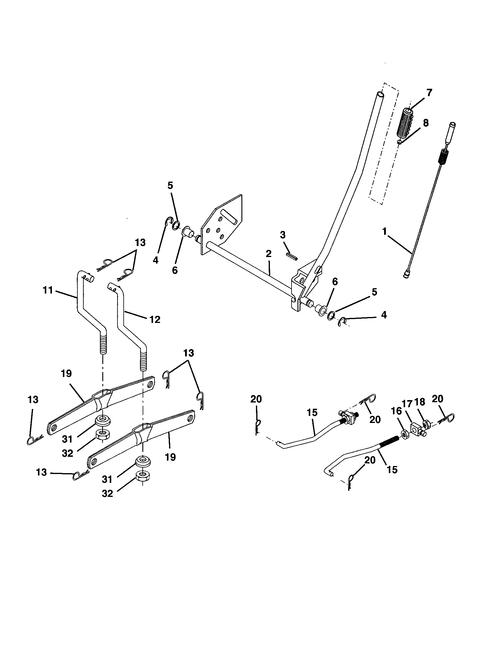 Craftsman 917277362 mower lift diagram
