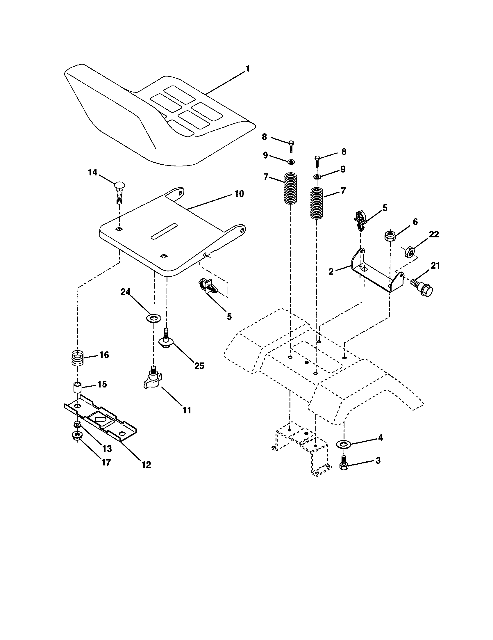 Craftsman 917277250 seat assembly diagram