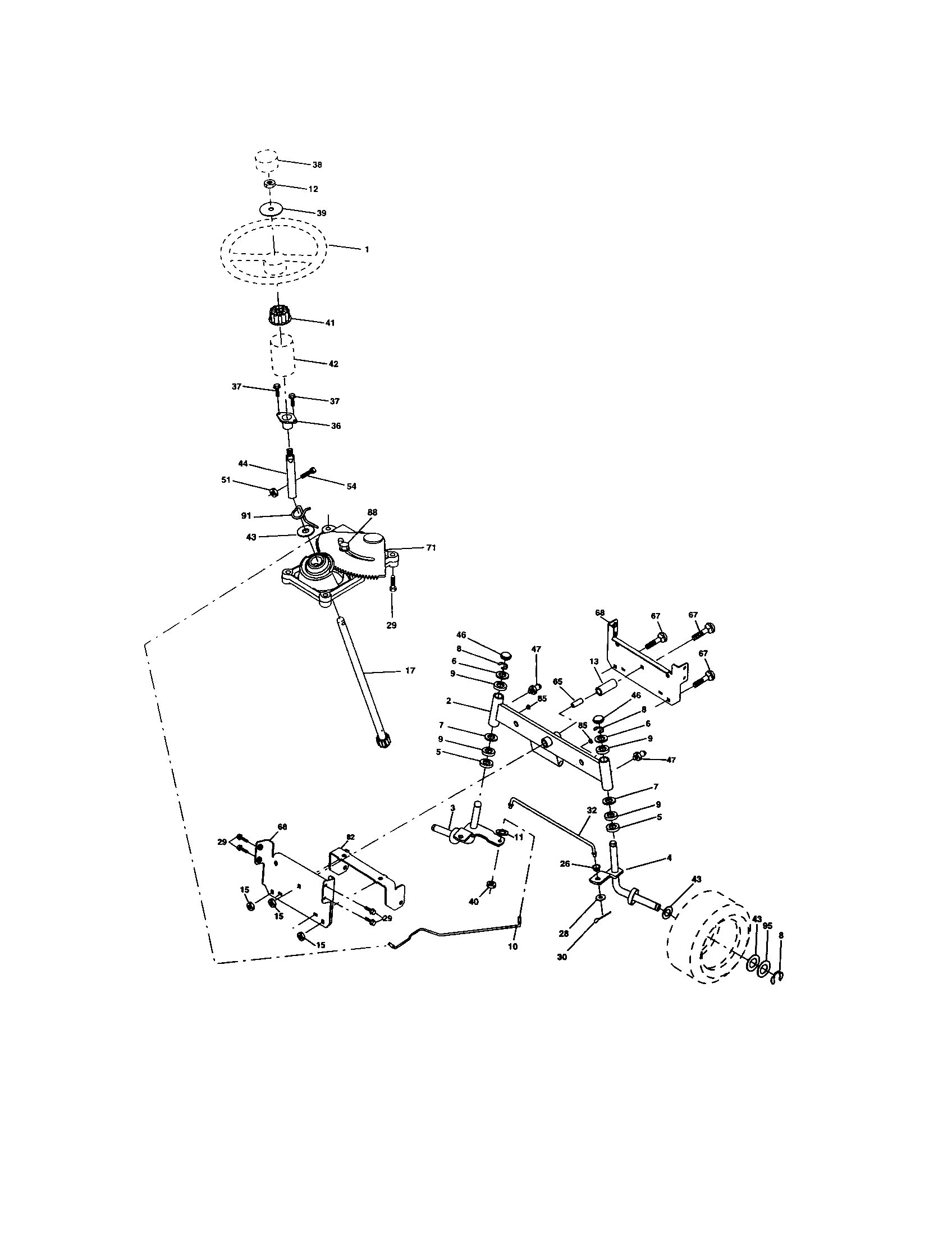 Craftsman 917273374 steering assembly diagram