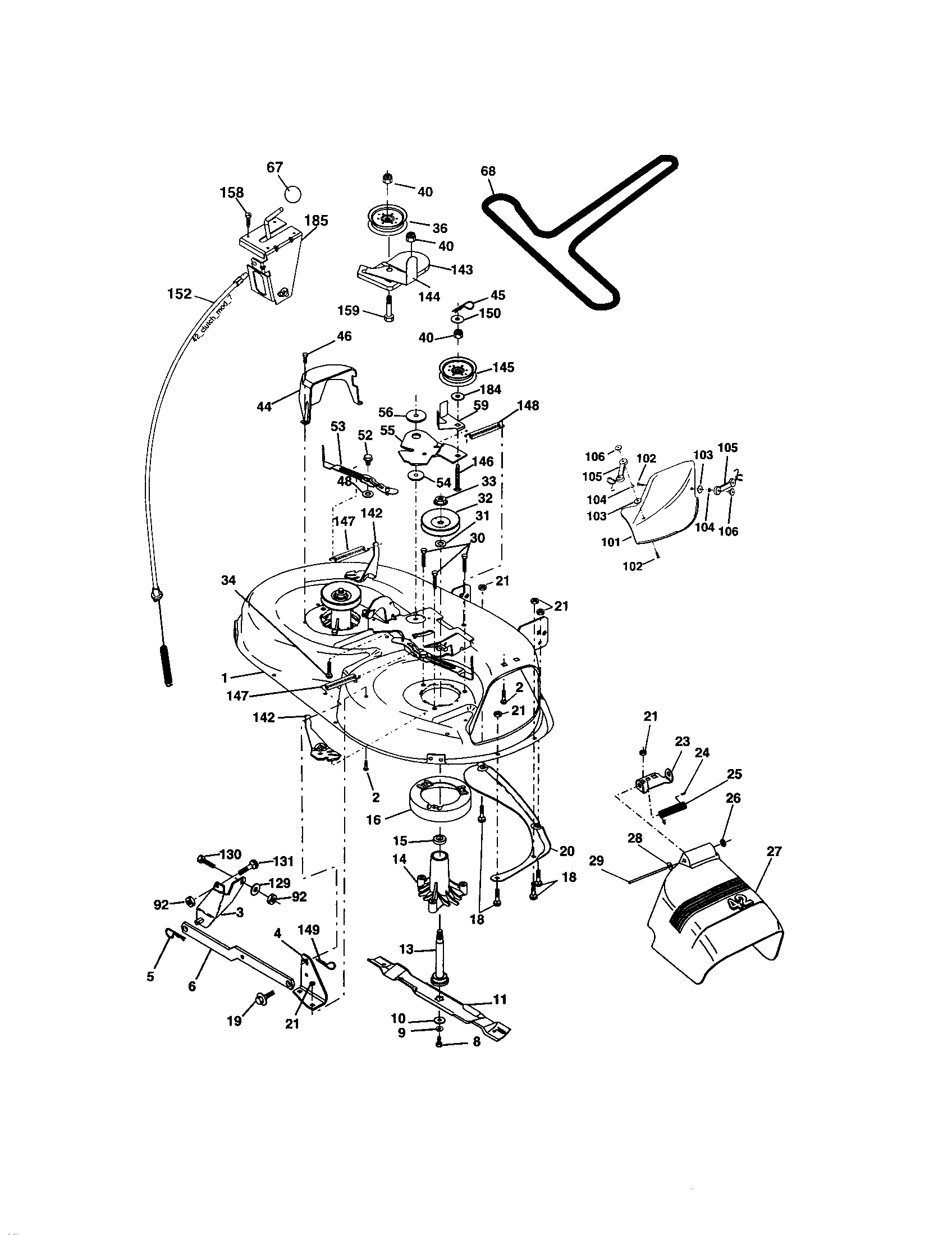 Craftsman 917273374 mower deck diagram