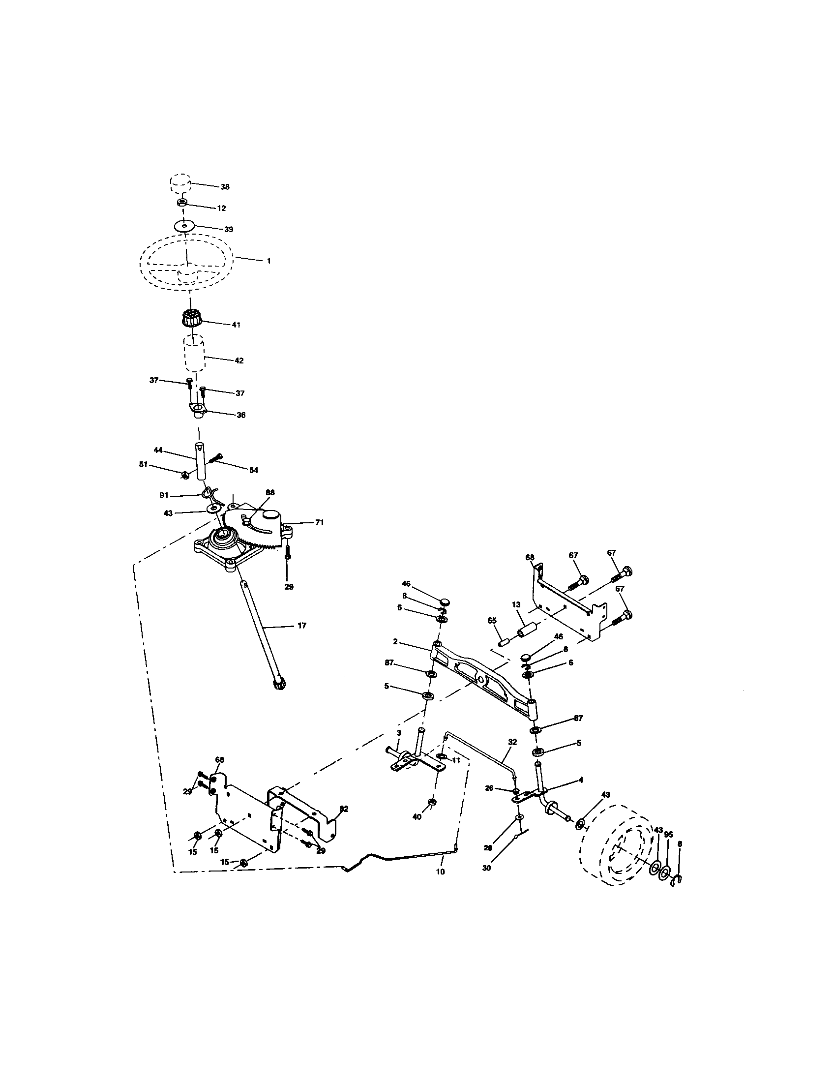 Craftsman 917273399 steering assembly diagram