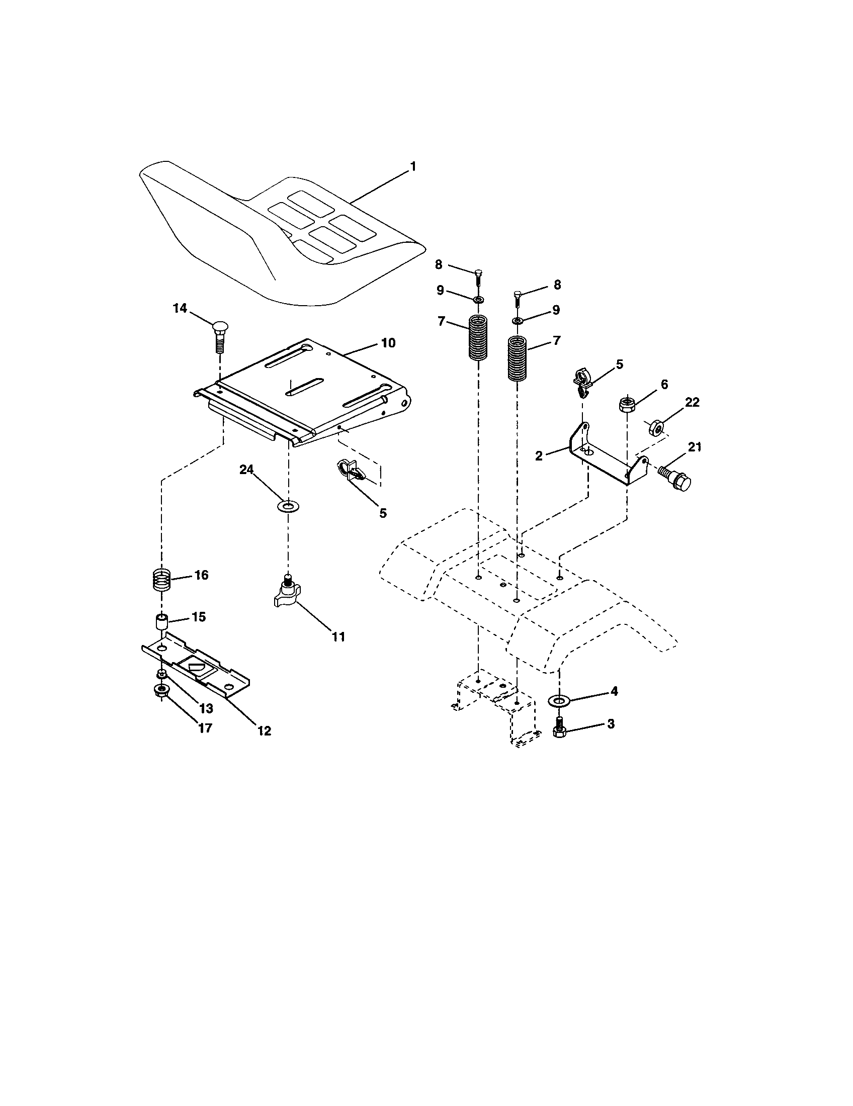 Craftsman 917273399 seat assembly diagram