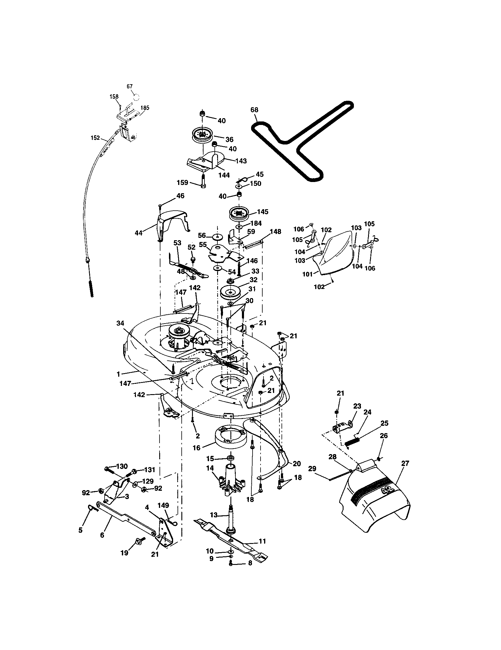 Craftsman 917273399 mower deck diagram