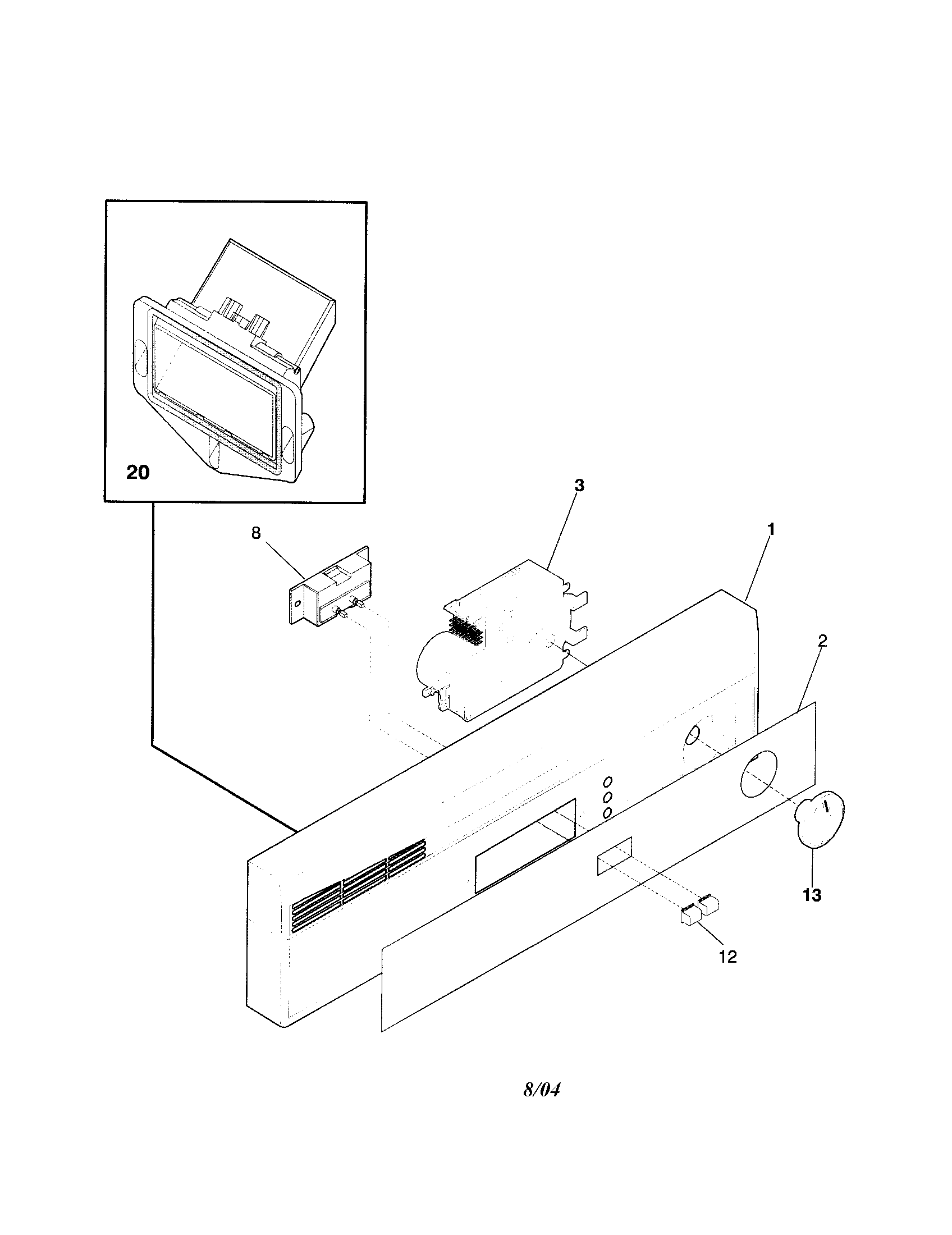 Frigidaire FDBC24BAS3 control panel diagram