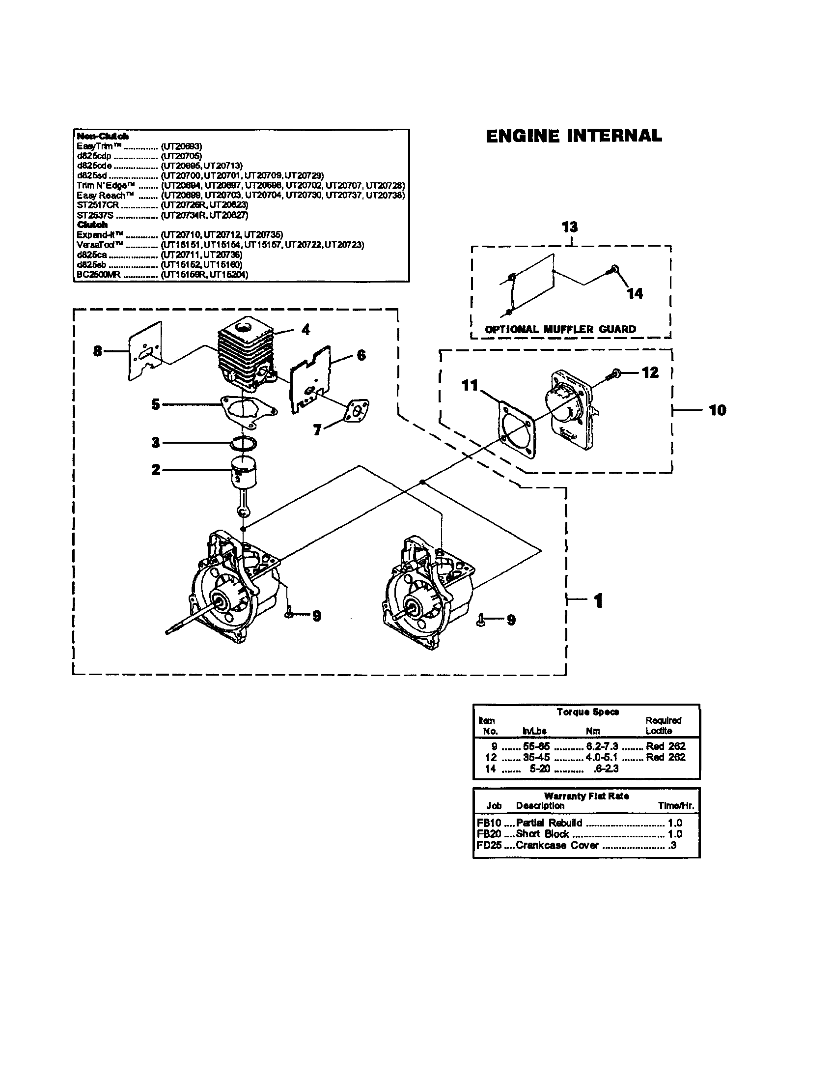 Homelite UT15159R engine internal diagram