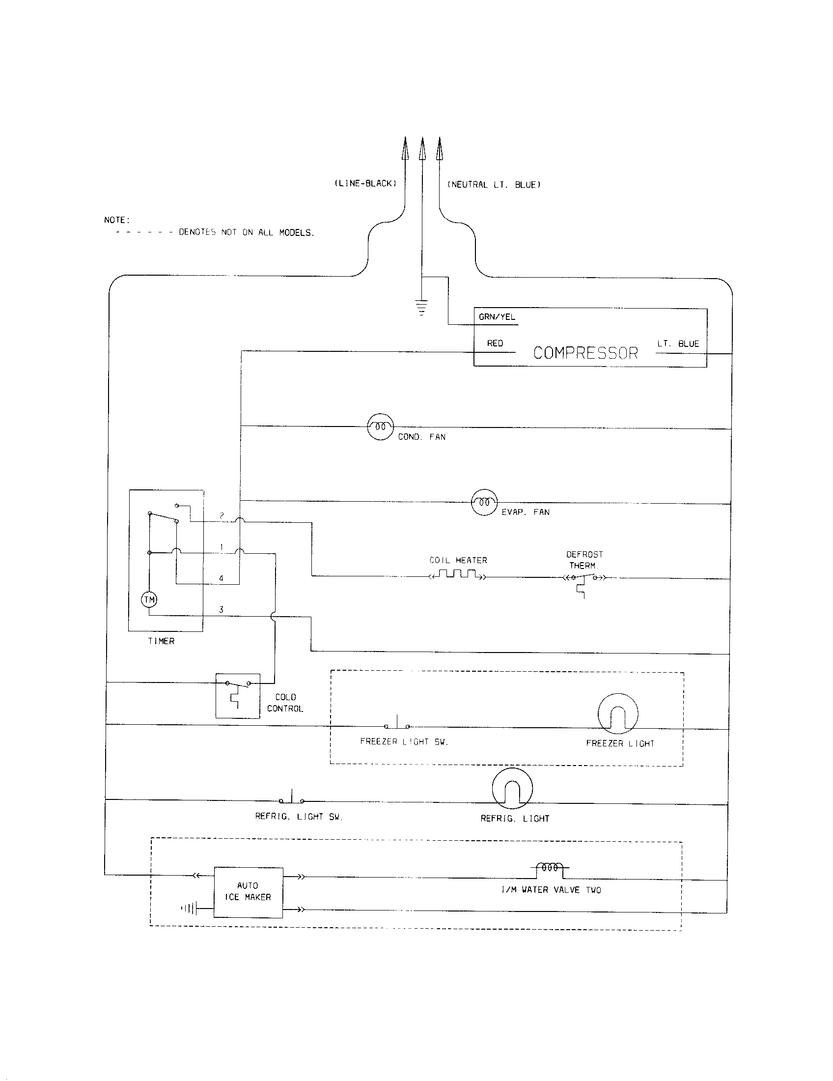 Frigidaire FRT21FG3DW0 wiring schematic diagram