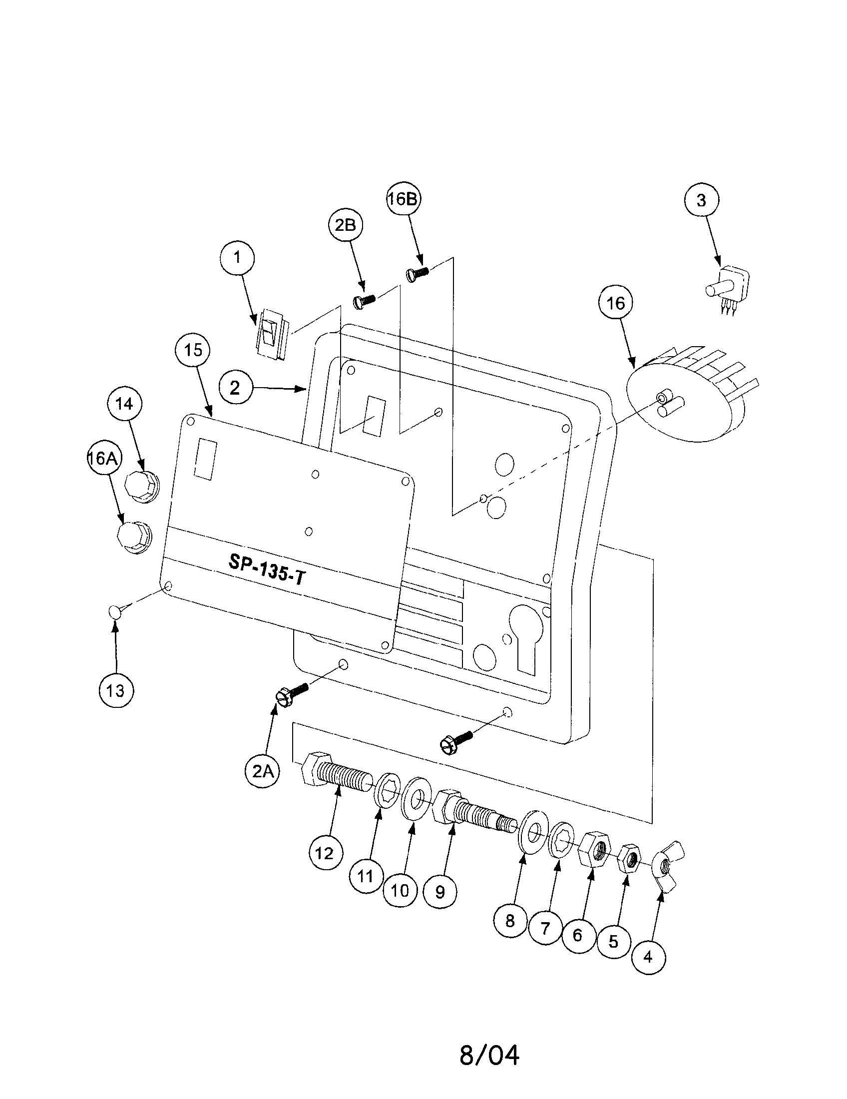 Lincoln SP135T case front assembly diagram