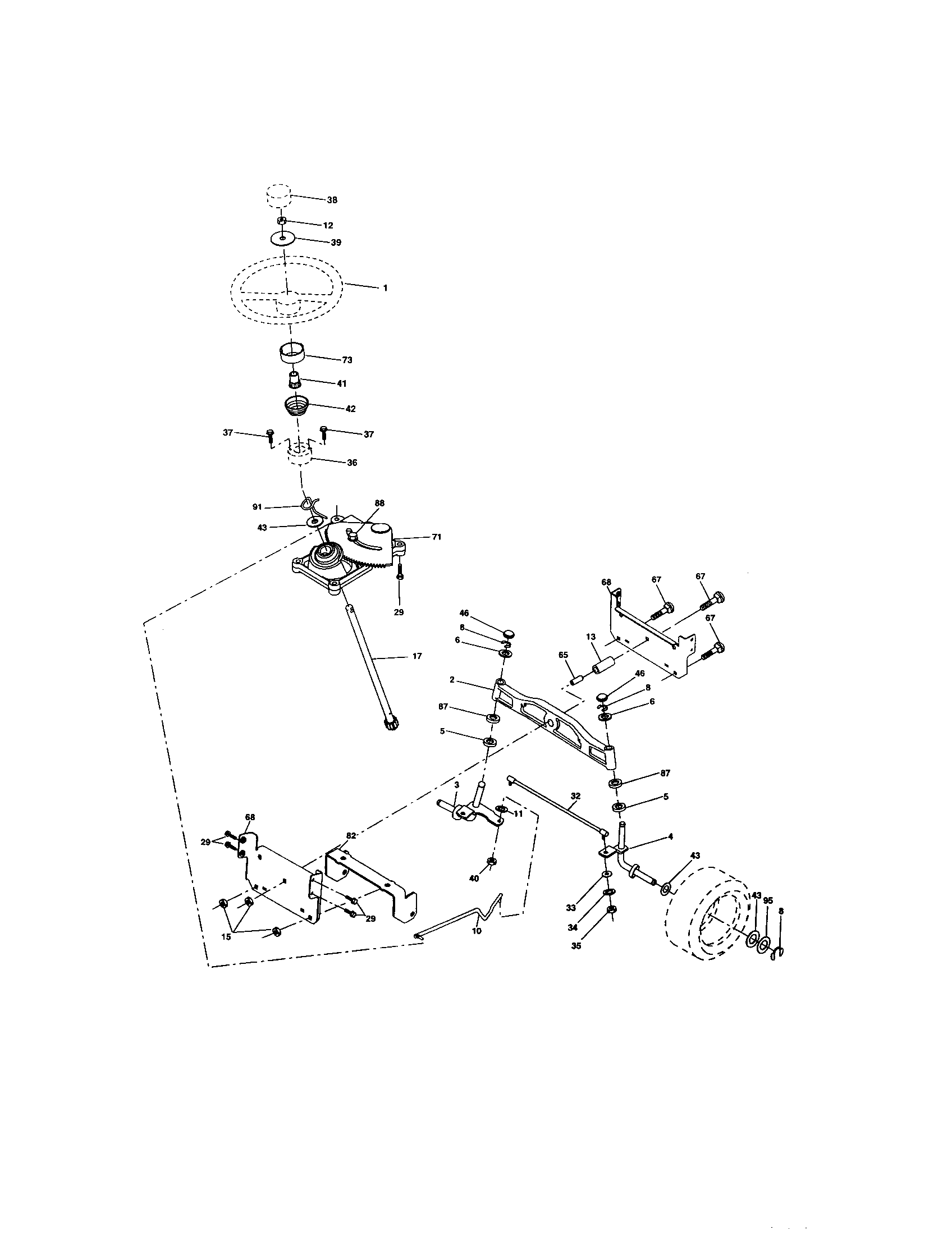 Craftsman 917274041 steering assembly diagram