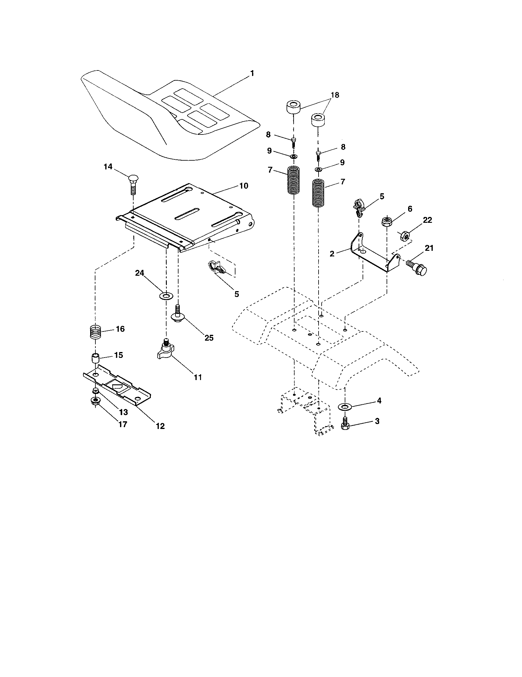Craftsman 917274041 seat assembly diagram