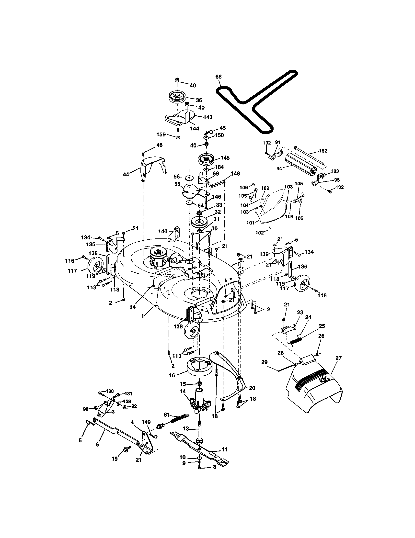 Craftsman 917274041 mower deck diagram