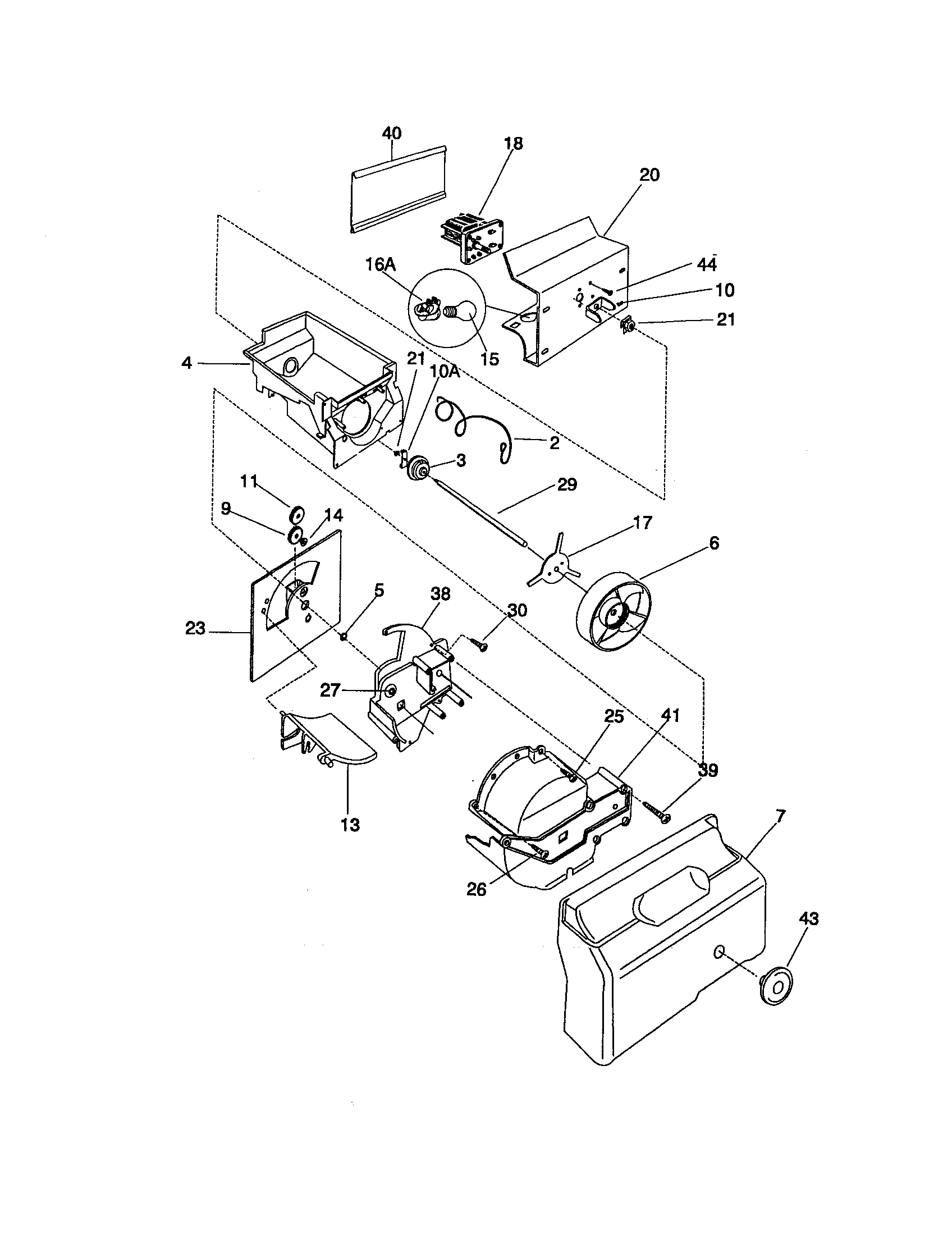 Universal/Multiflex (Frigidaire) MRS26WREW1 container/drive diagram