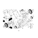 Craftsman 917387580 engine/housing/handle/wheels diagram