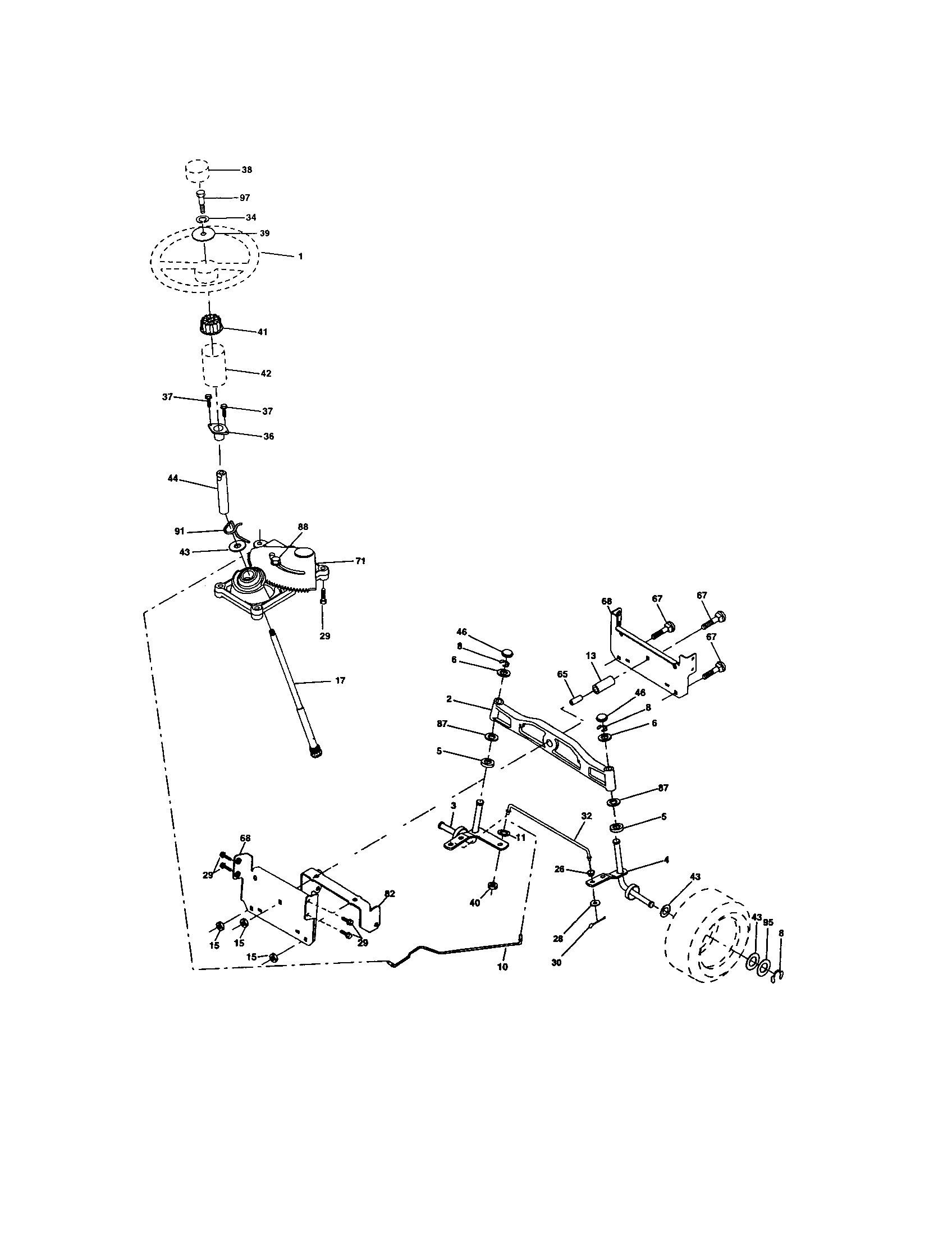 Craftsman 917274760 steering assembly diagram