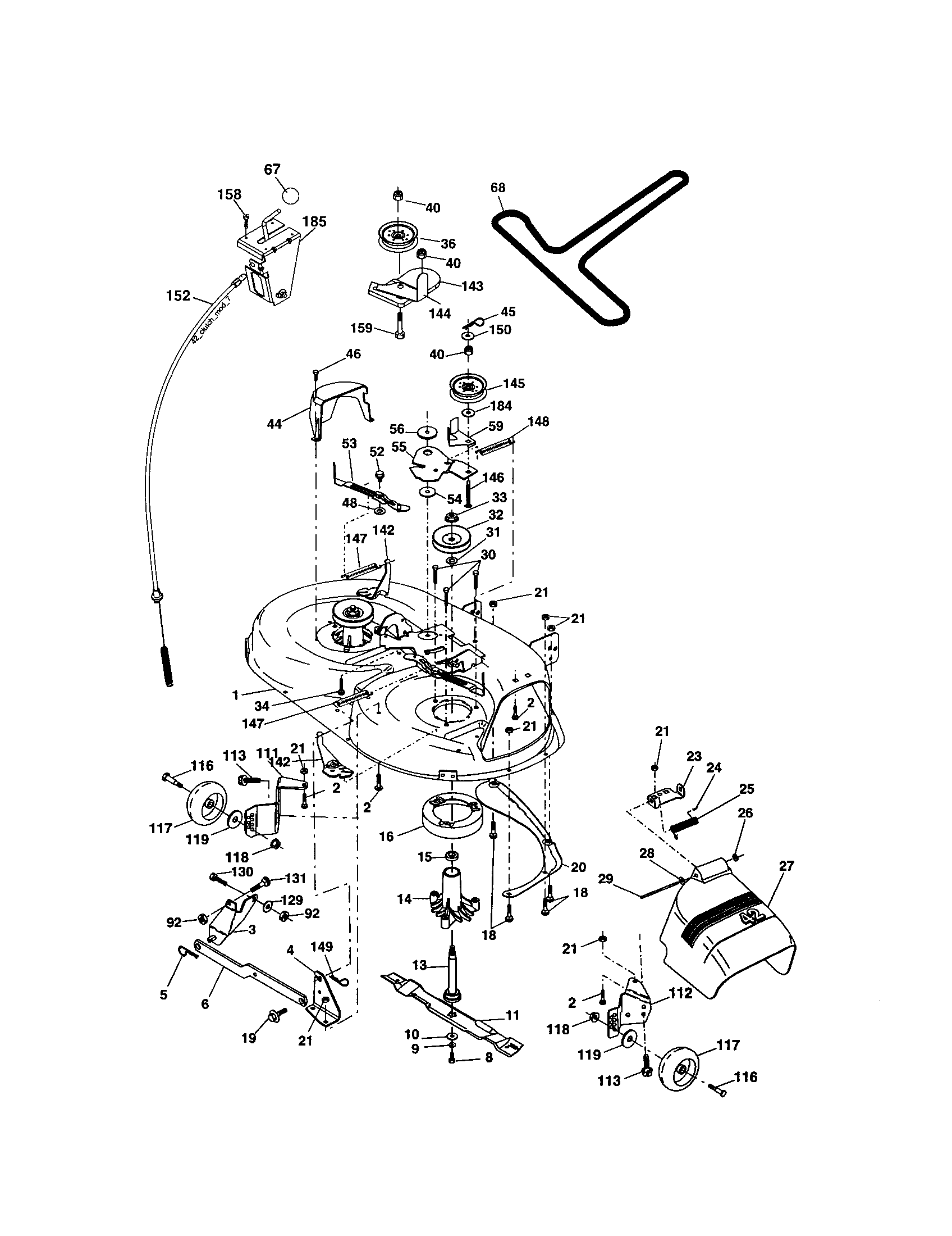 Craftsman 917274760 mower deck diagram