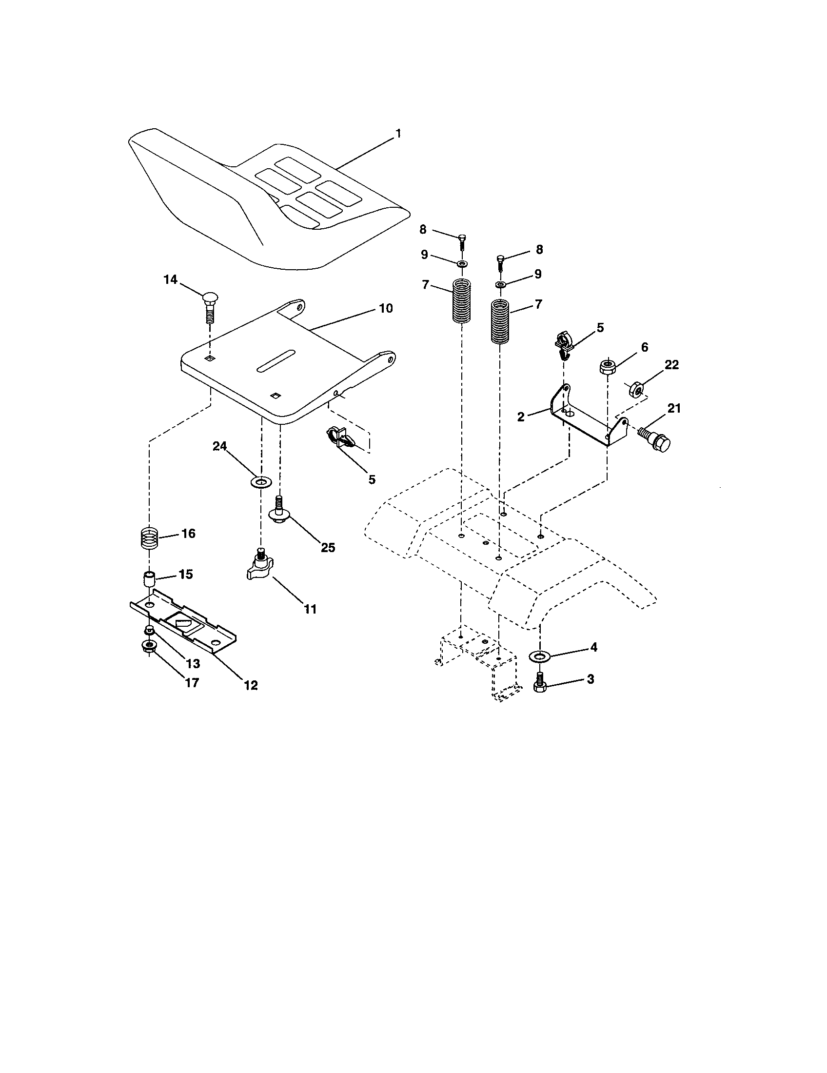 Craftsman 917274820 seat assembly diagram