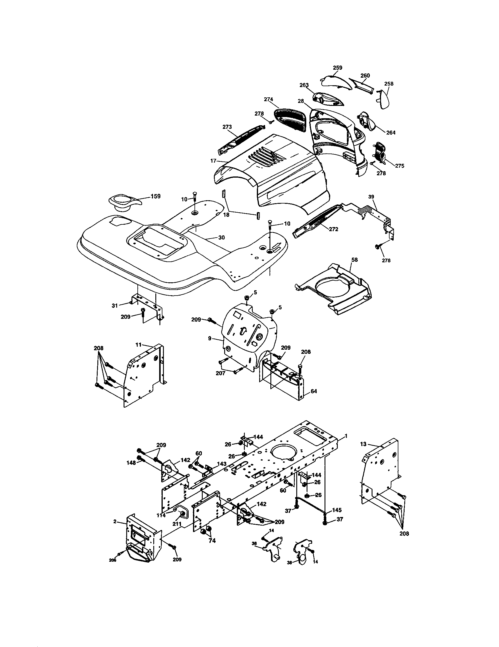 Craftsman 917274810 chassis and enclosures diagram
