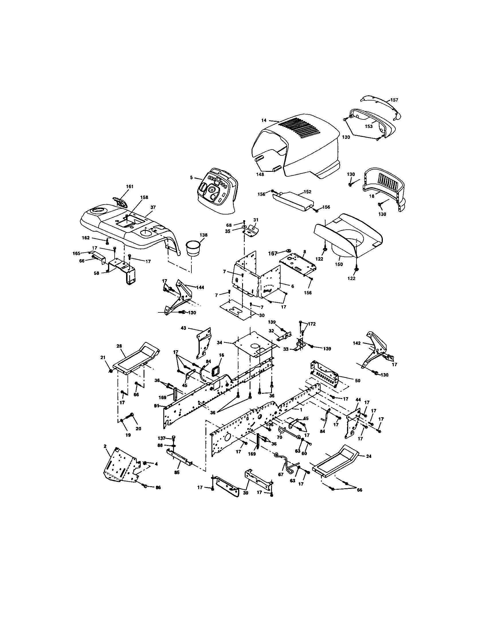 Craftsman 917276210 chassis and enclosures diagram