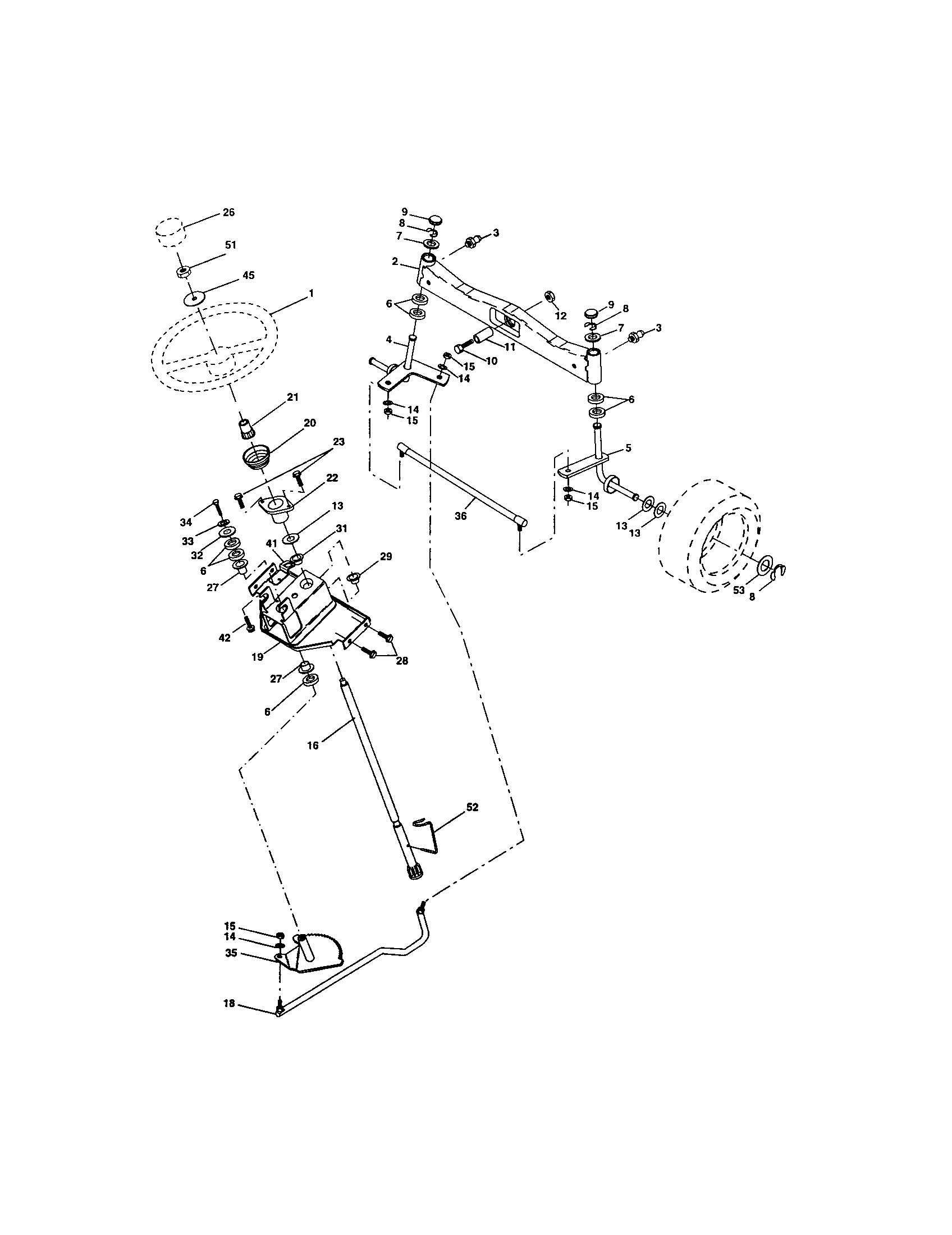Craftsman 917276210 steering assembly diagram
