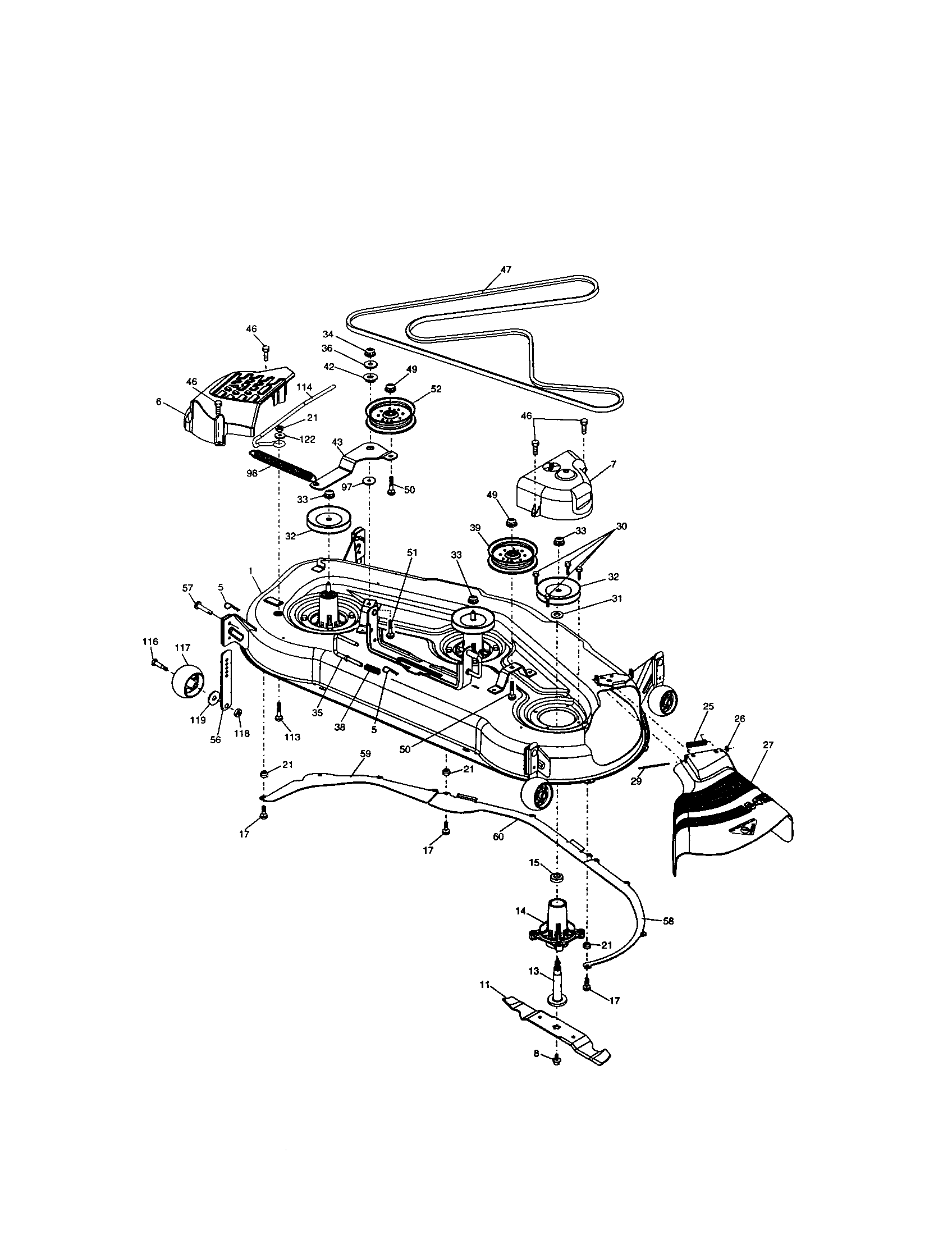 Craftsman 917276210 mower deck diagram