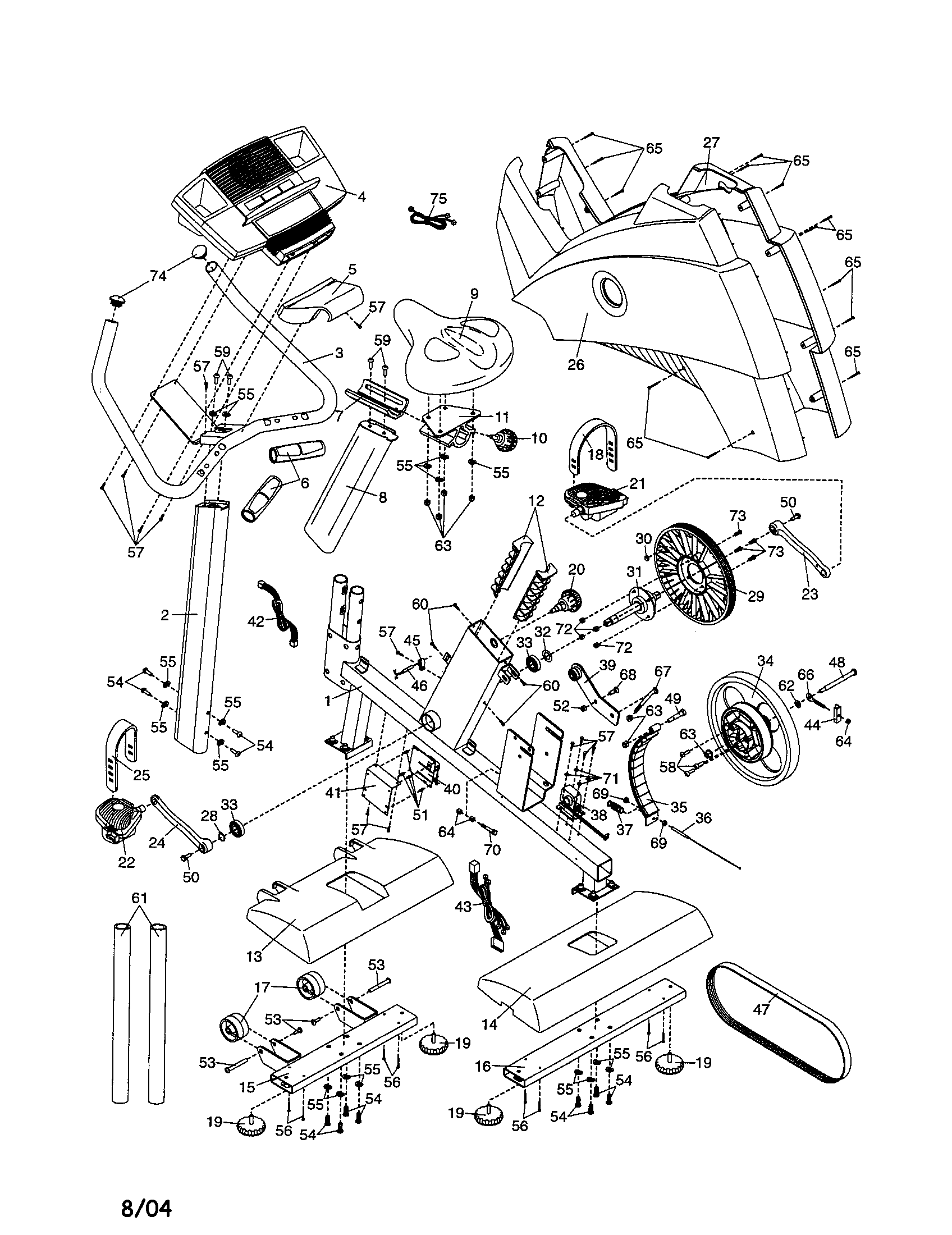 NordicTrack NTC05940 console/handrail/seat/side panel diagram