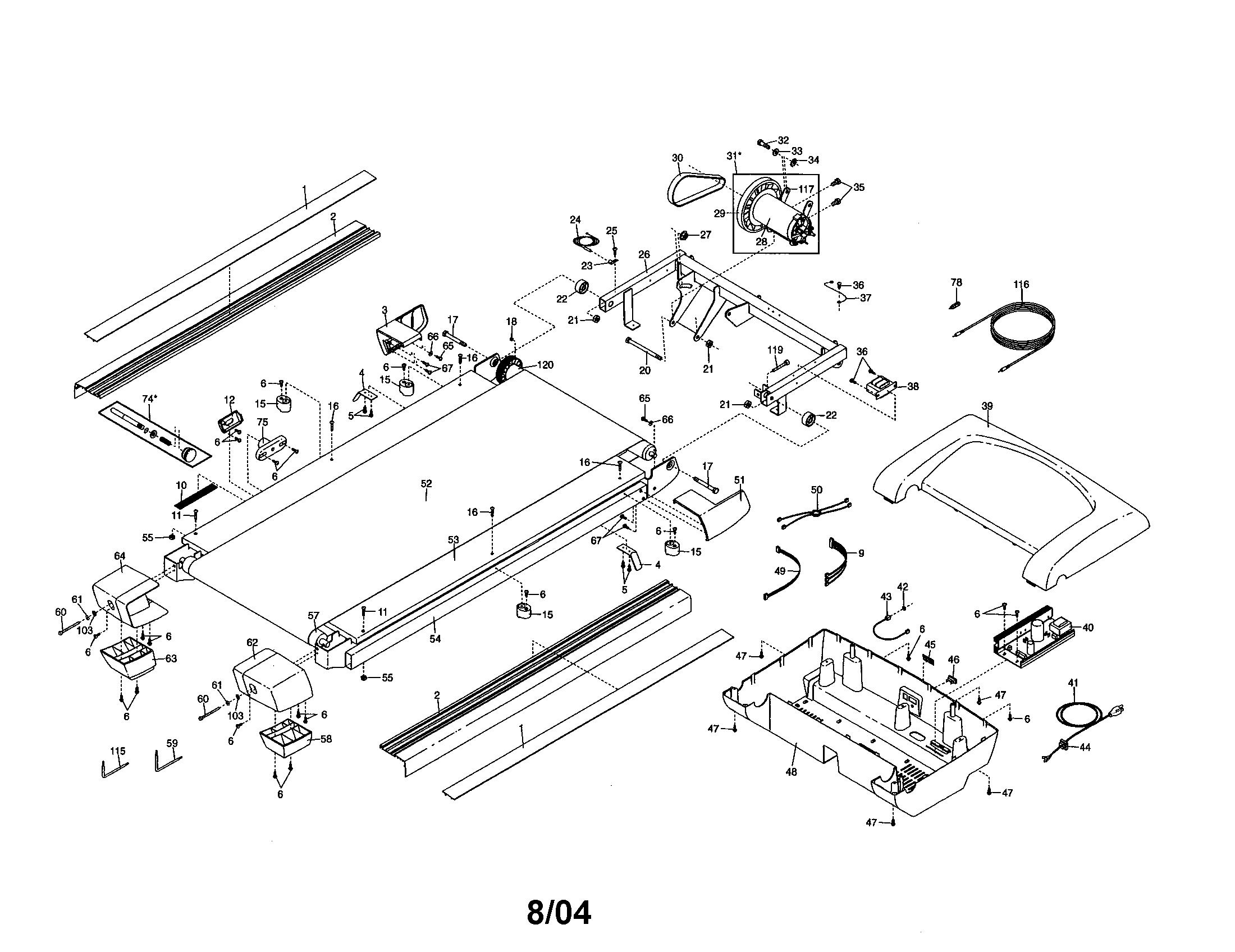 Image IMTL515040 walking belt/hood/motor diagram