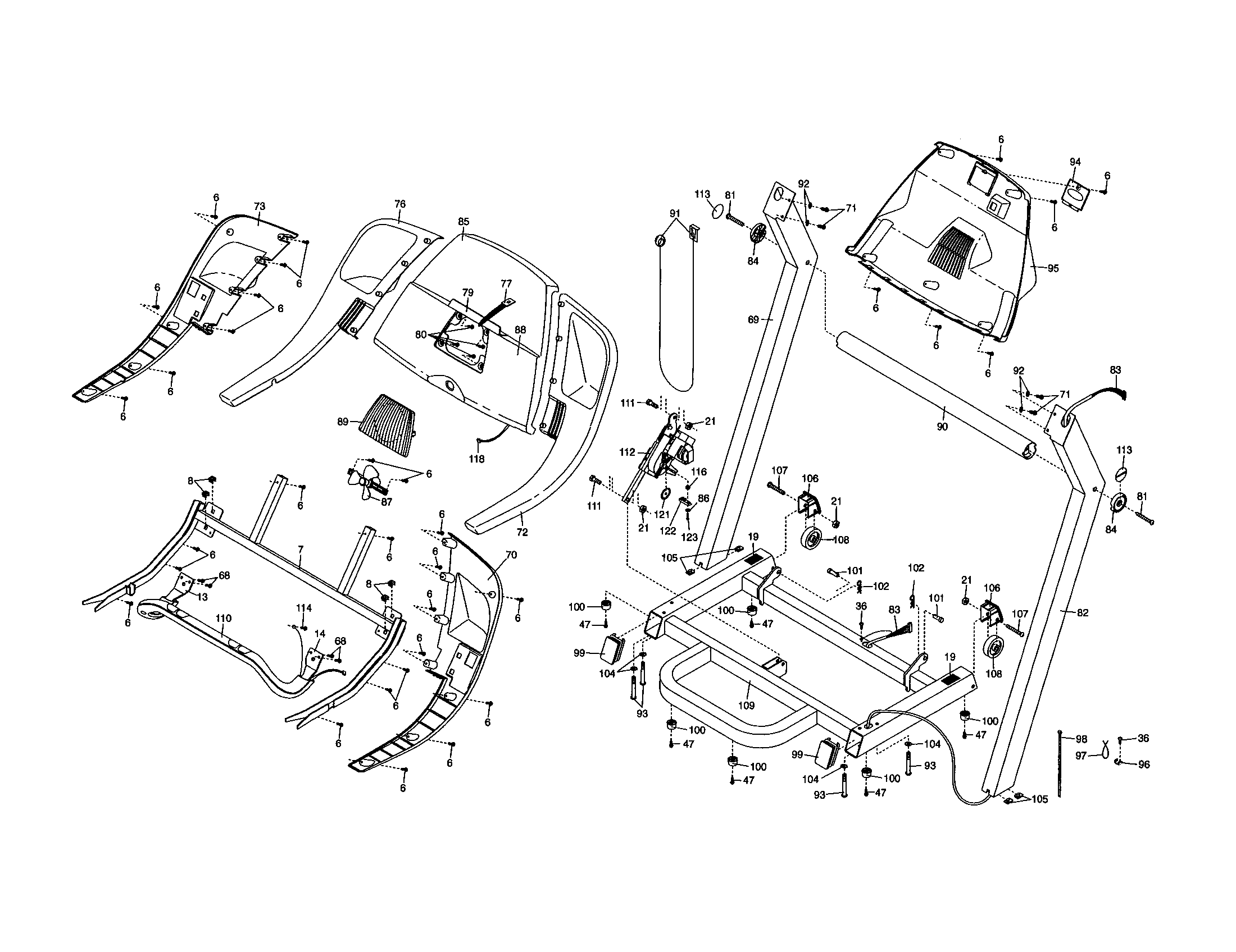Image IMTL515040 console base/handrails diagram