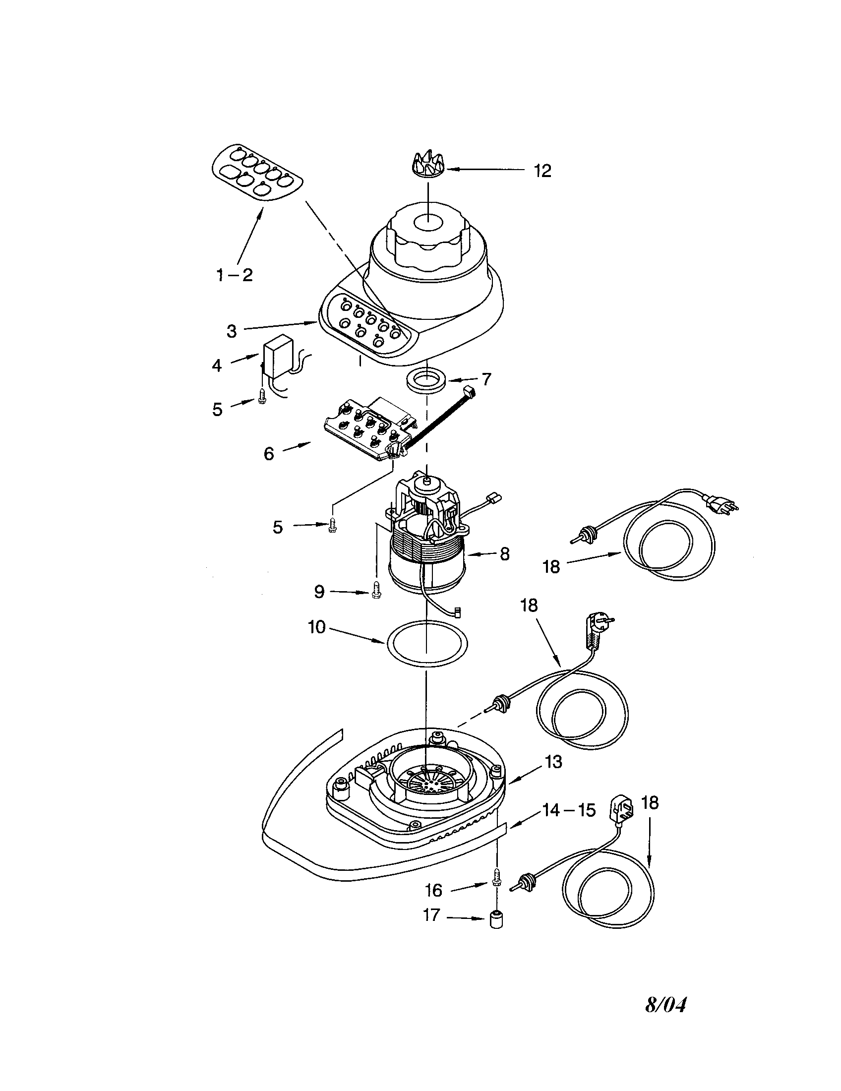 KitchenAid KSB5WH4 unit parts diagram
